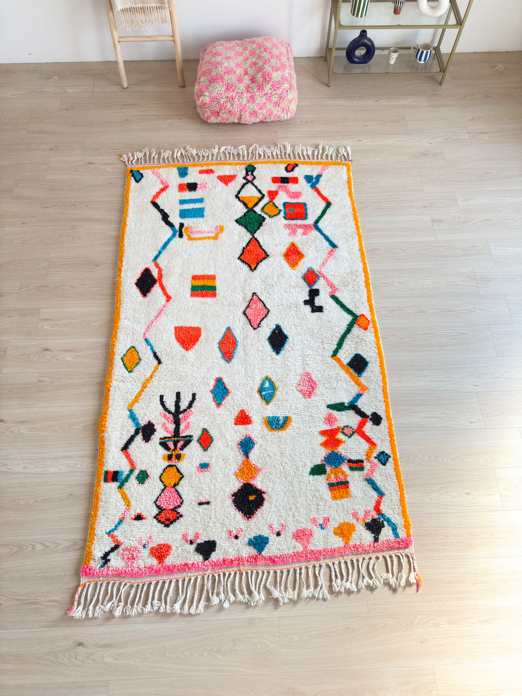 Tapis berbère coloré 143 x 263 cm - n°2476