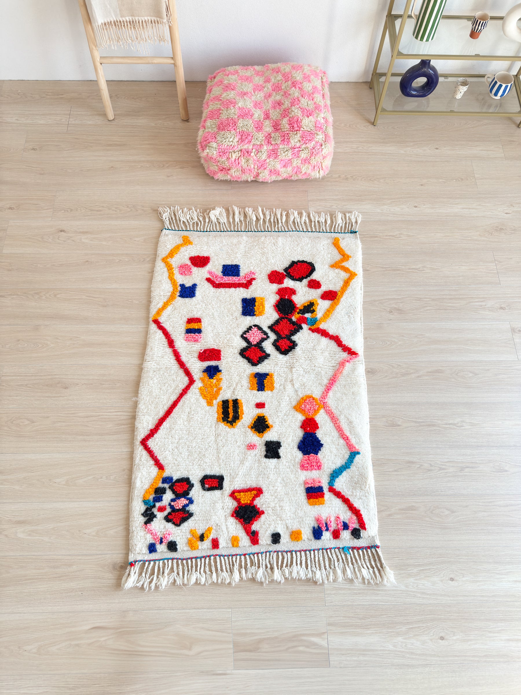 Tapis berbère coloré 98 x 166 cm - n°2488