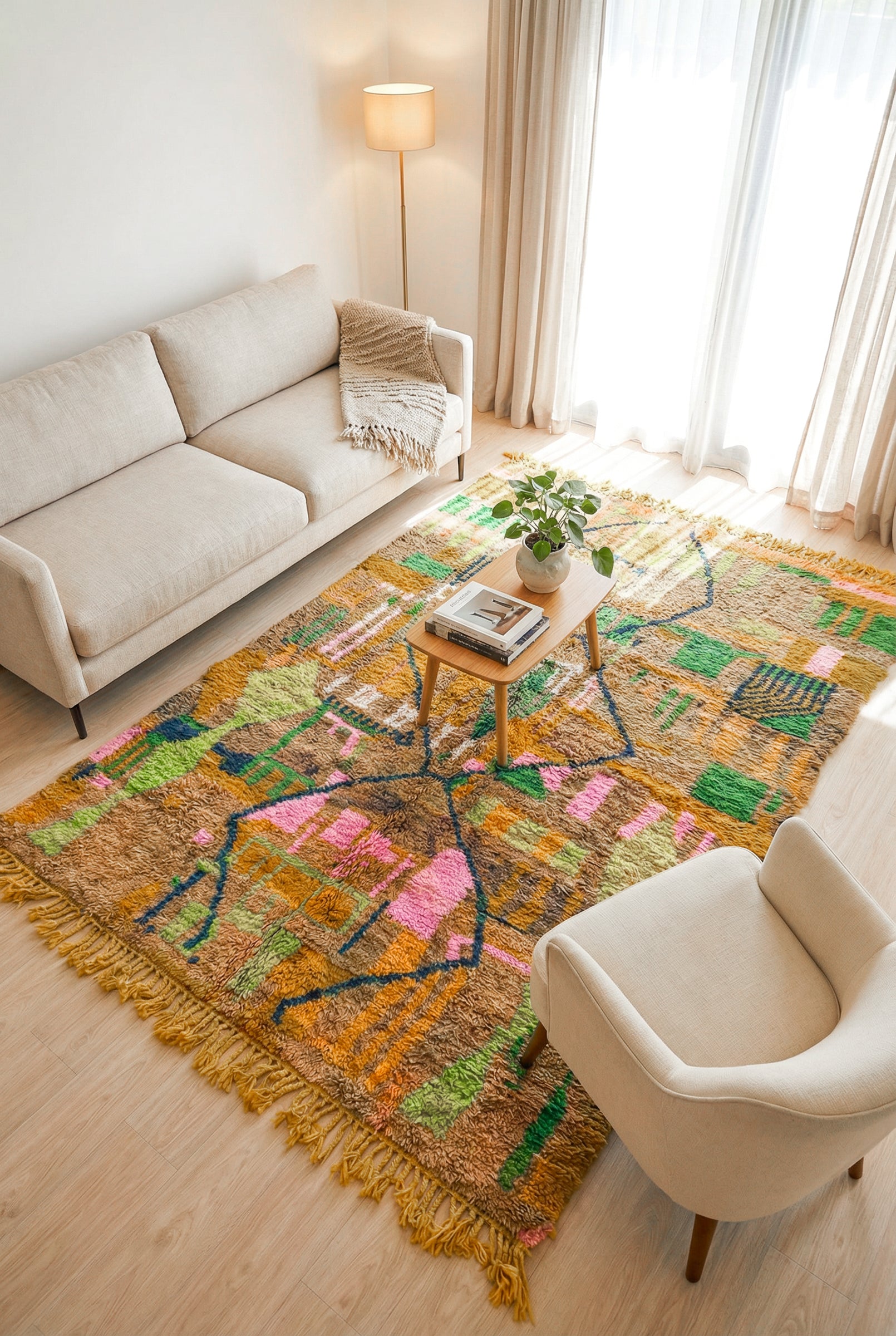 Tapis berbère coloré 202 x 321 cm - n°2097