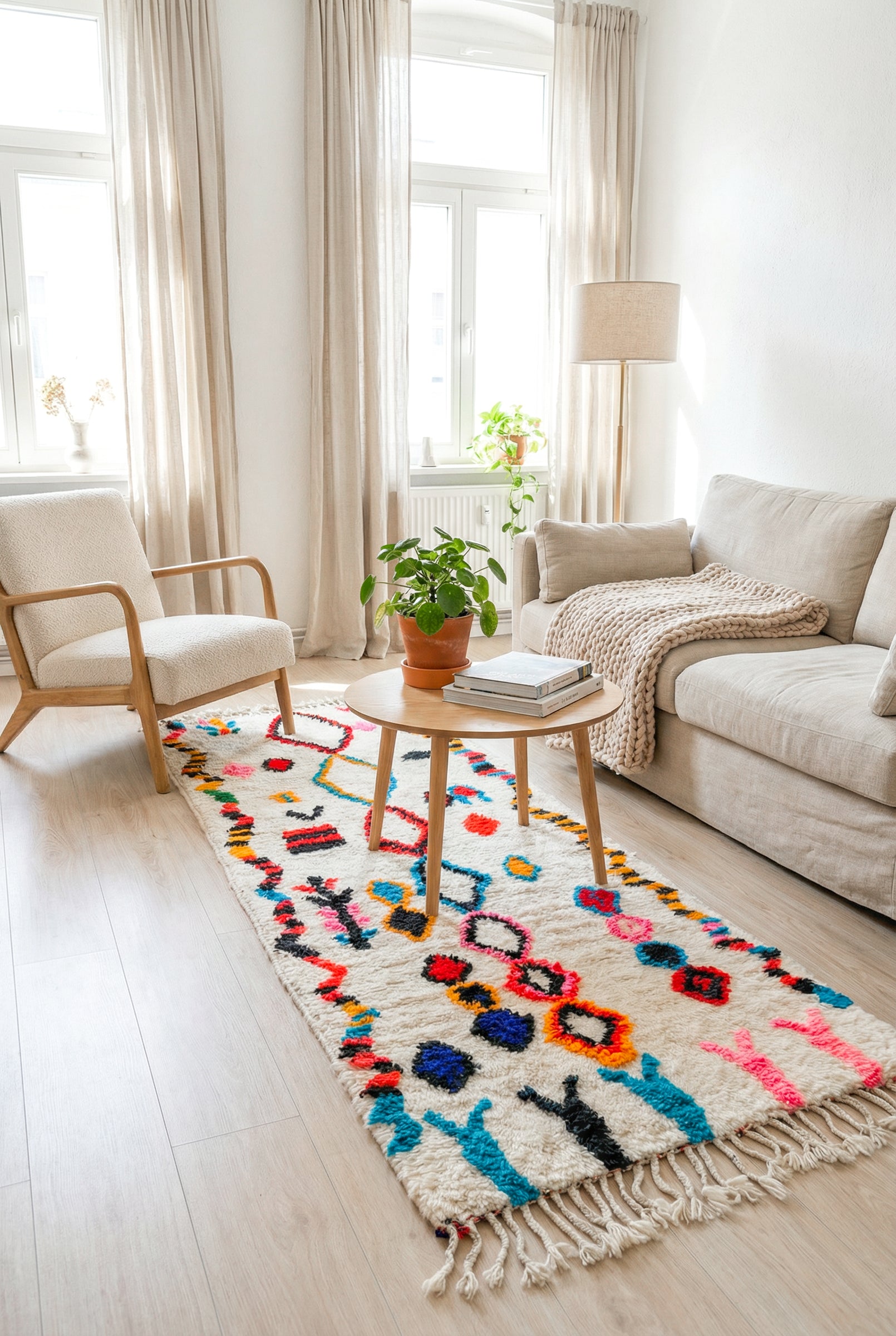 Farbenfroher Berber-Läuferteppich 86 x 256 cm - Nr. 2223