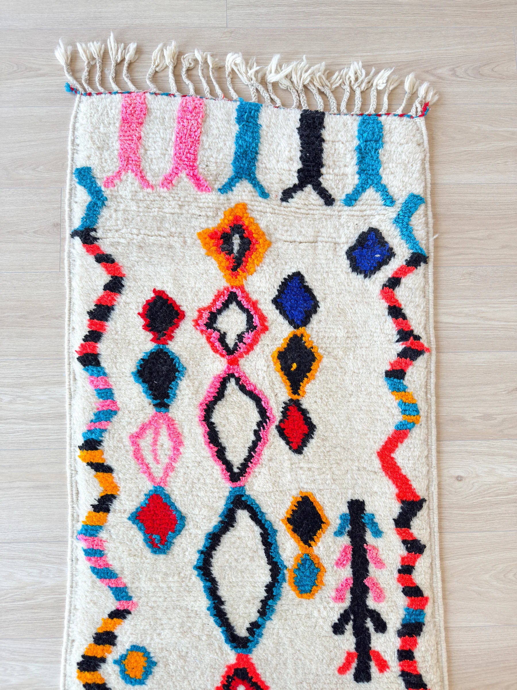 Tapis de couloir berbère coloré 80 x 302 cm - n°2306