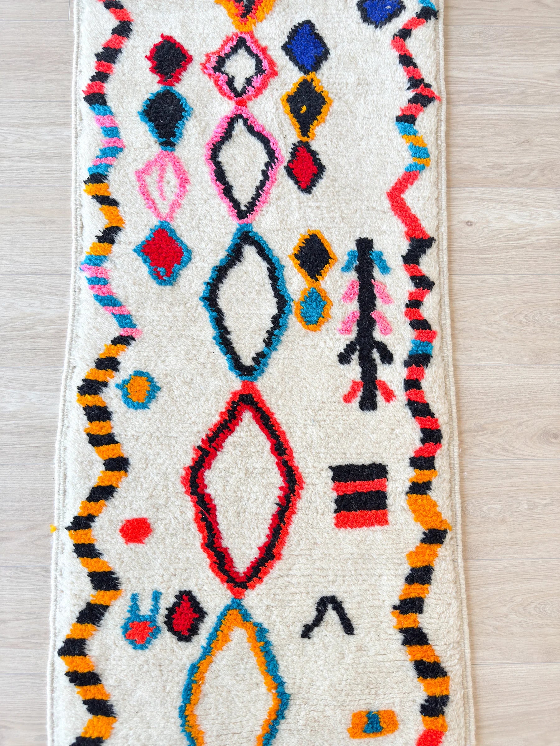 Tapis de couloir berbère coloré 80 x 302 cm - n°2306