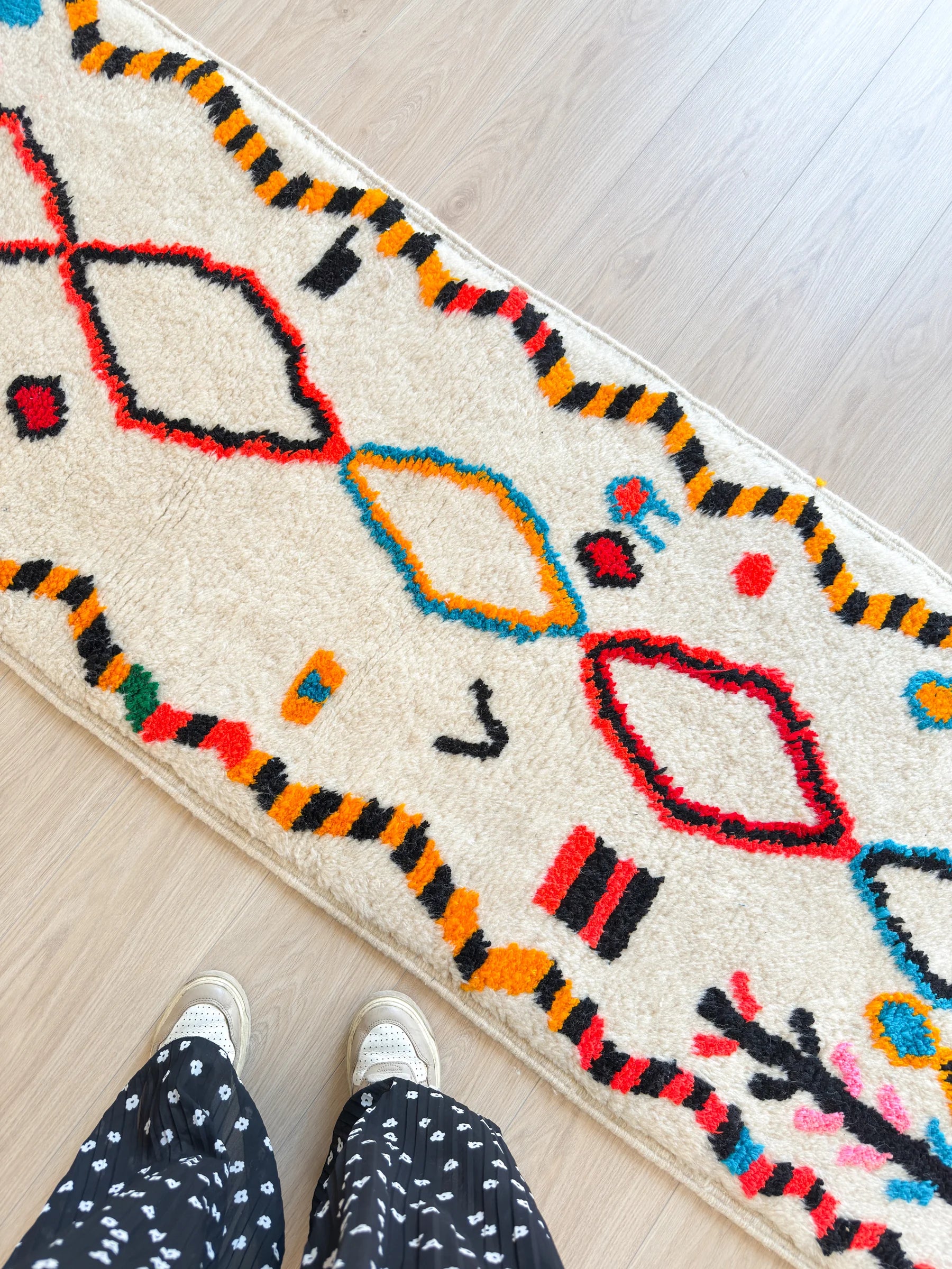 Tapis de couloir berbère coloré 80 x 302 cm - n°2306