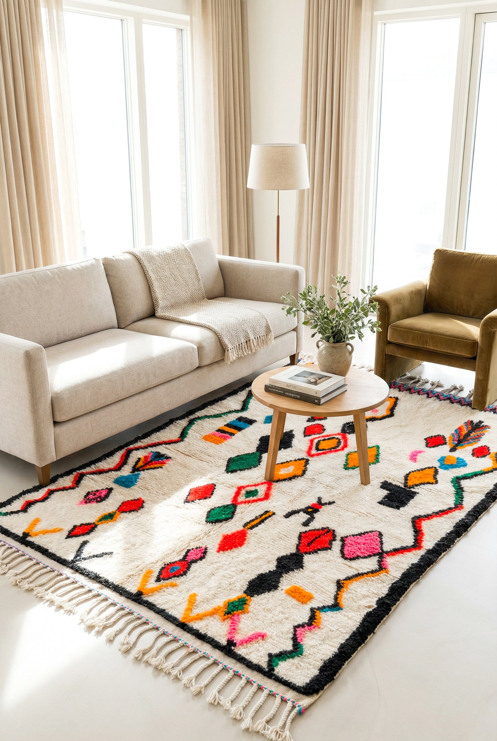 Tapis berbère coloré 147 x 223 cm - n°2417