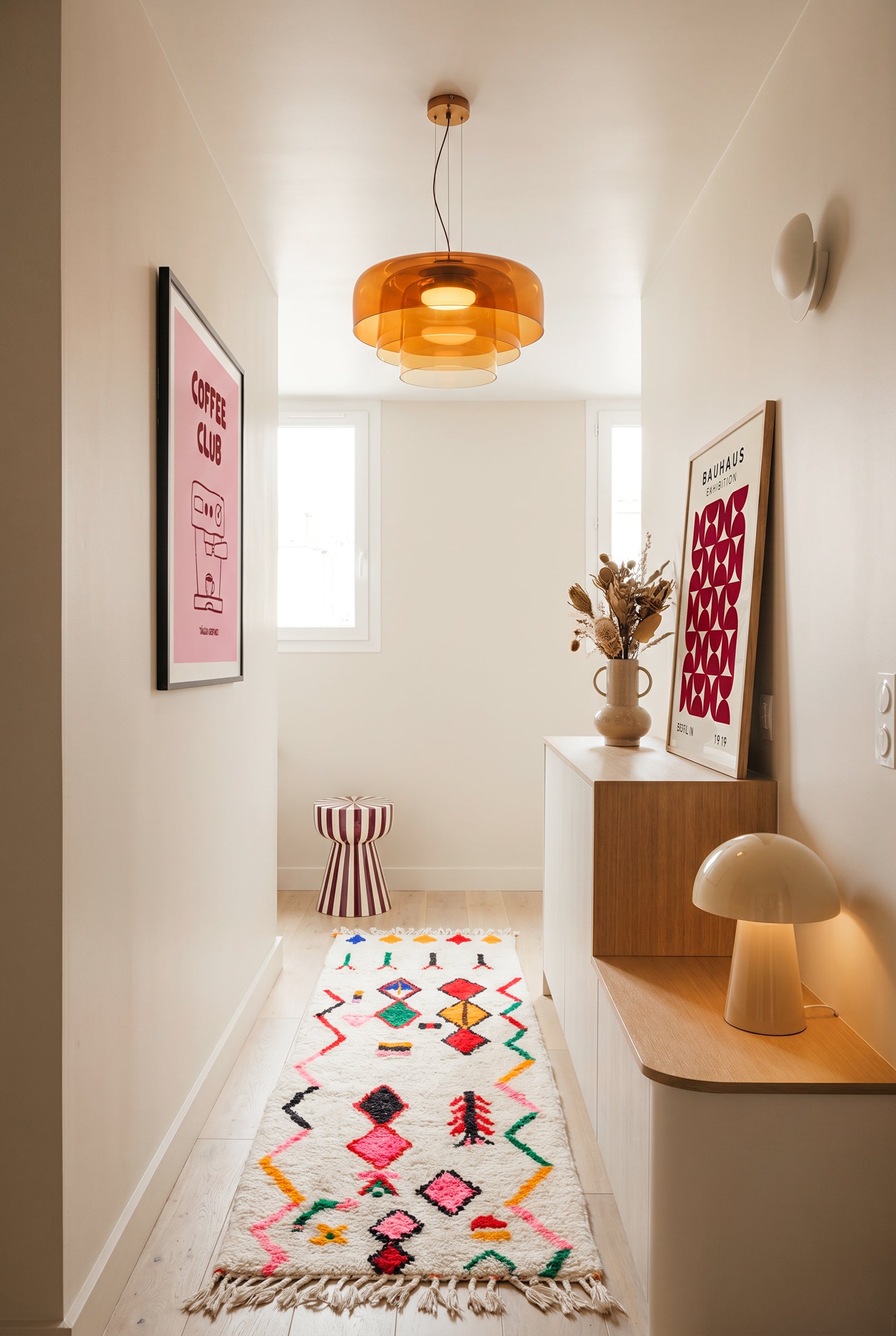 Tapis de couloir berbère coloré 84 x 251 cm - n°2374