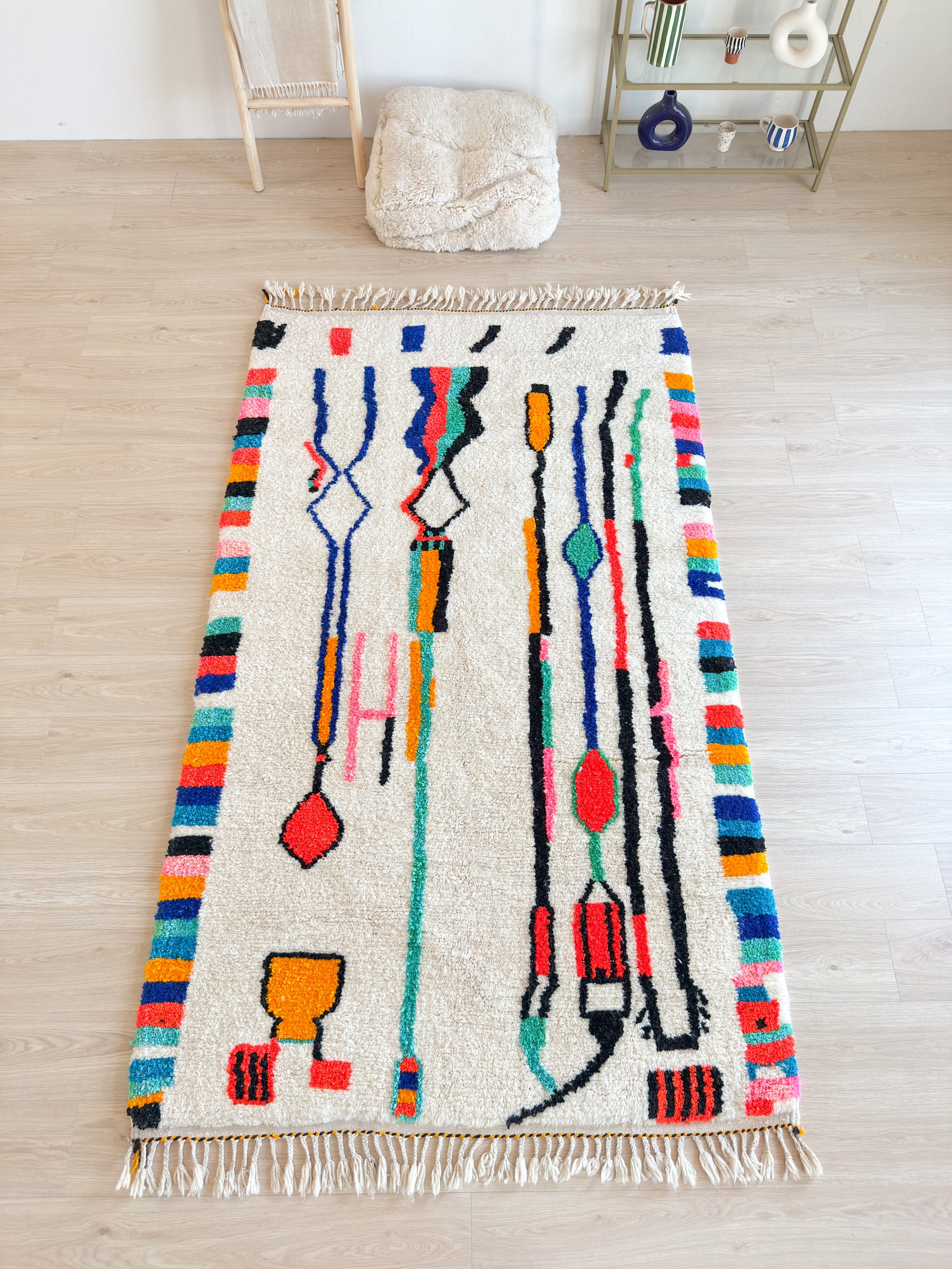 Tapis berbère coloré 155 x 277 cm - n°2579