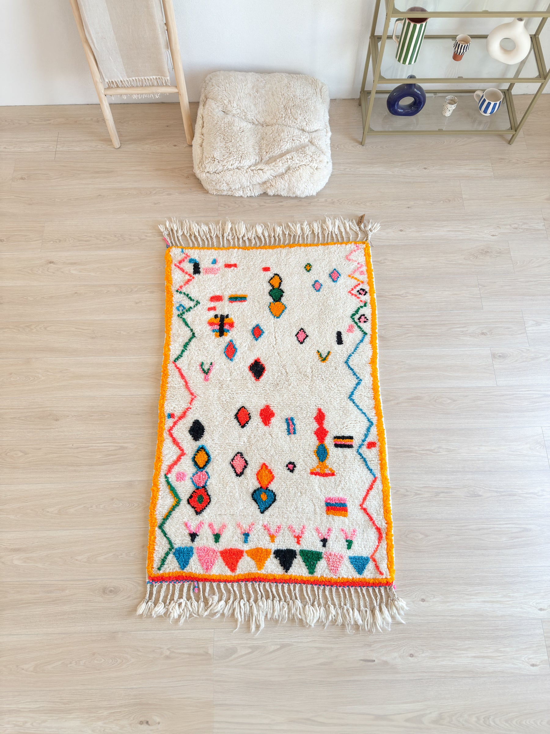 Tapis berbère coloré 102 x 176 cm - n°2585