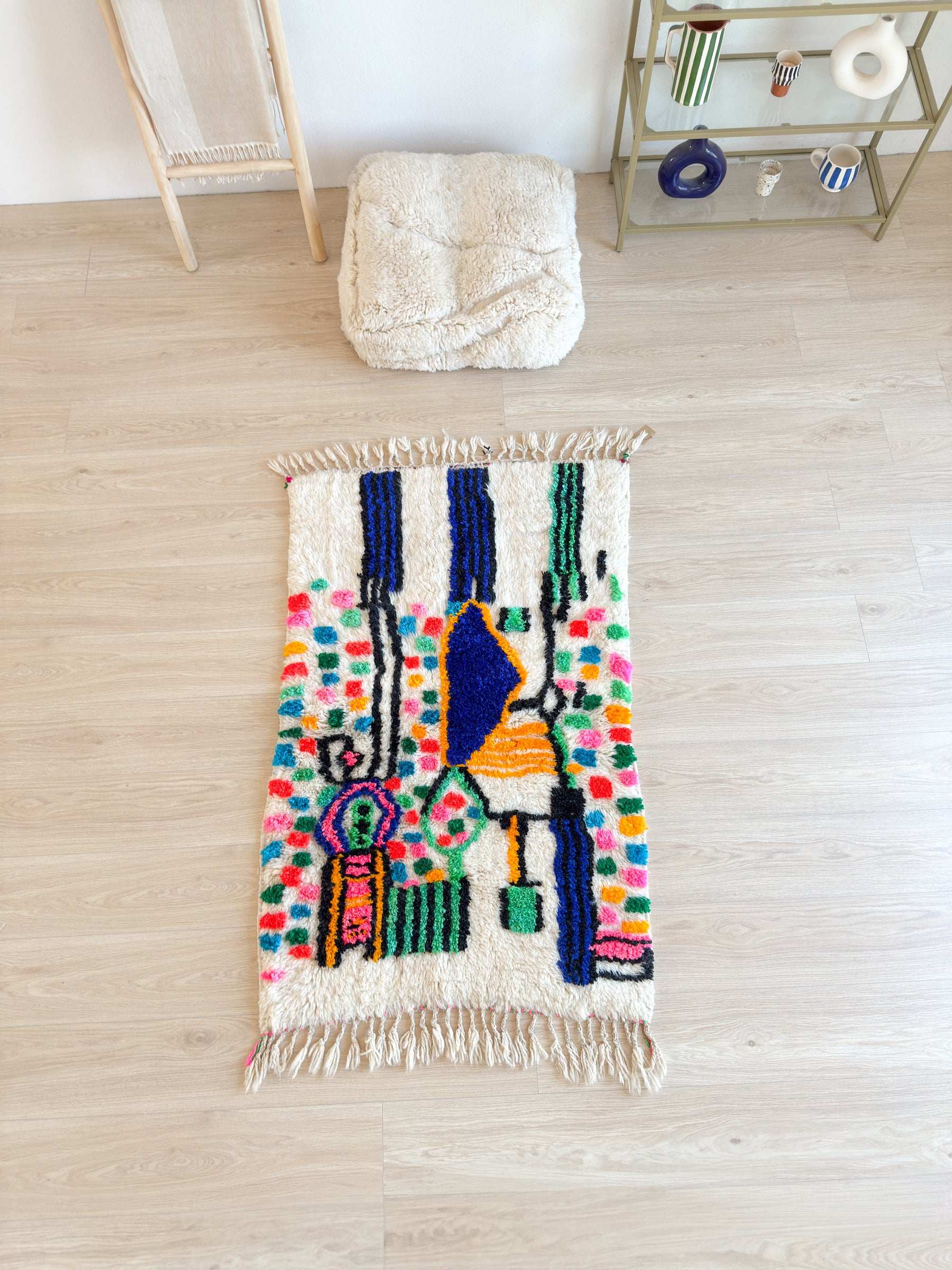 Tapis berbère coloré 93 x 166 cm - n°2607