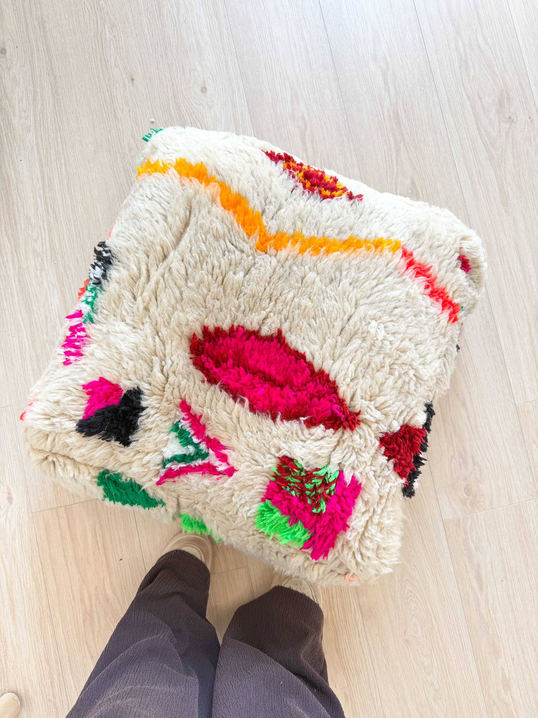 Pouf Marocain, pouf berbère coloré - 60 x 60 cm - n°128