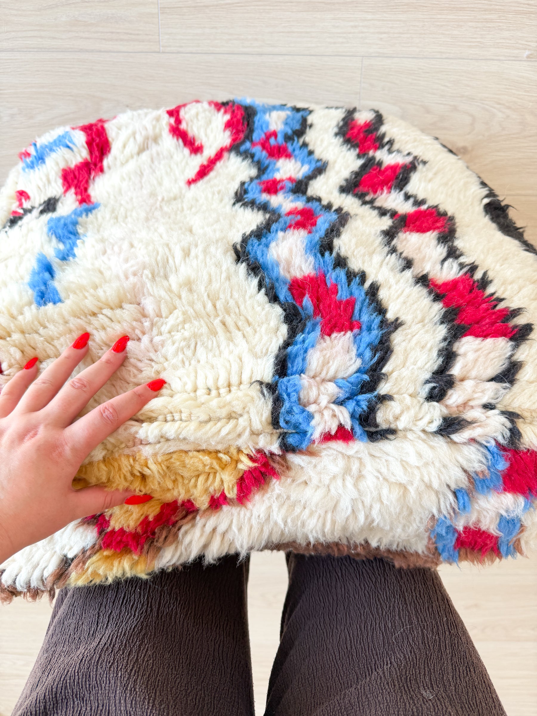 Pouf Marocain, pouf berbère coloré - 60 x 60 cm - n°138