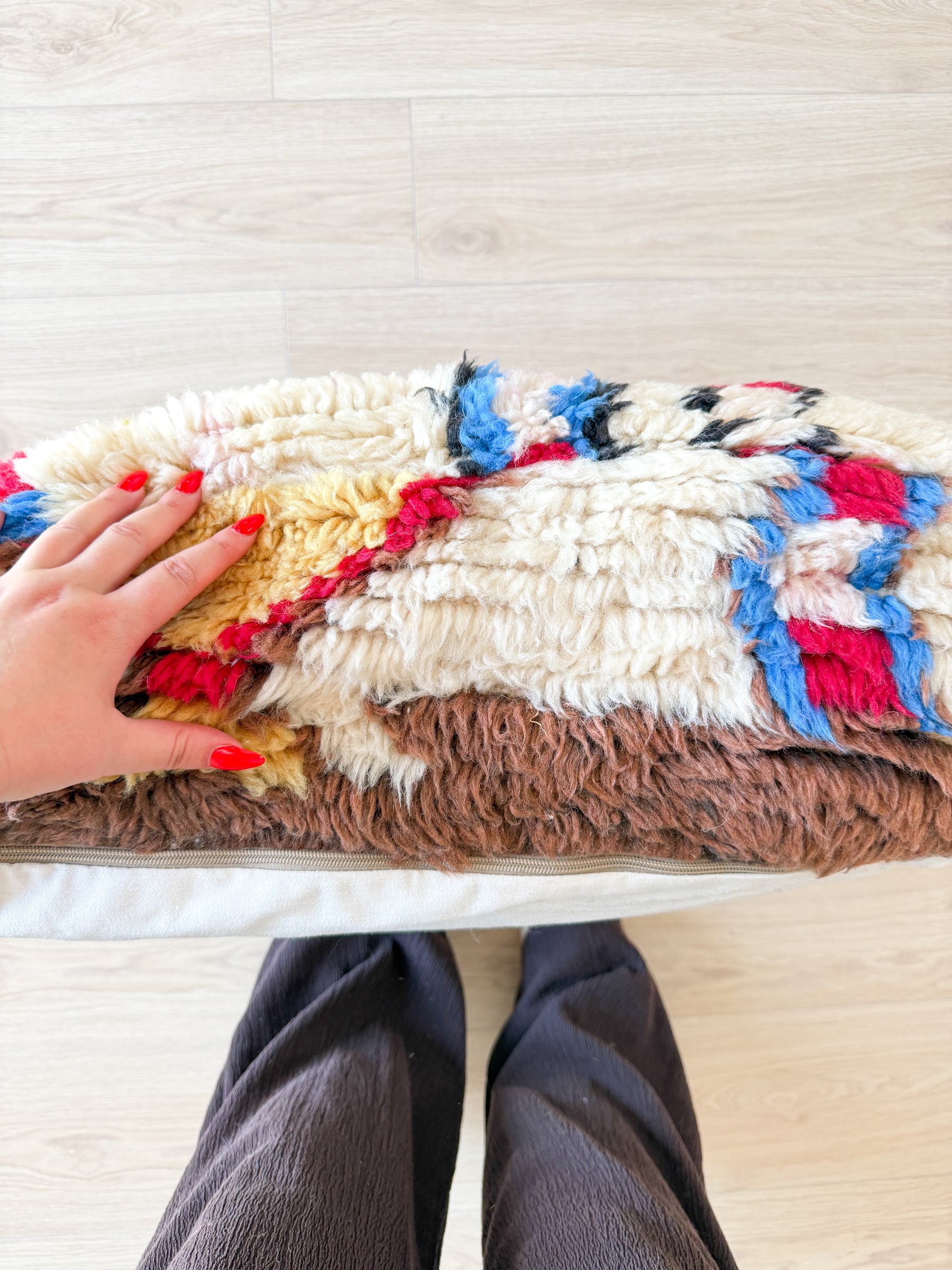 Pouf Marocain, pouf berbère coloré - 60 x 60 cm - n°138