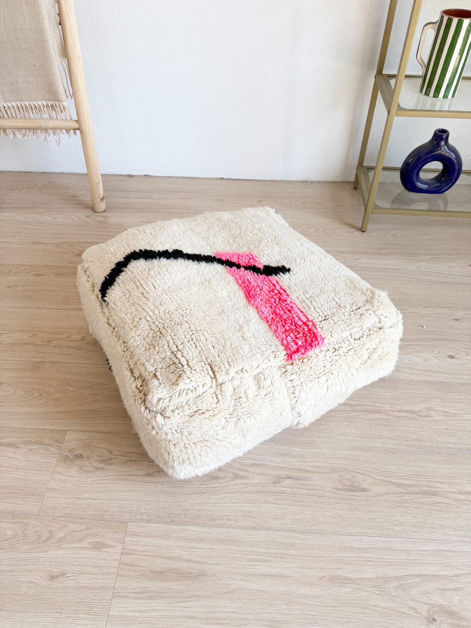 Pouf Marocain, pouf berbère coloré - 60 x 60 cm - n°69
