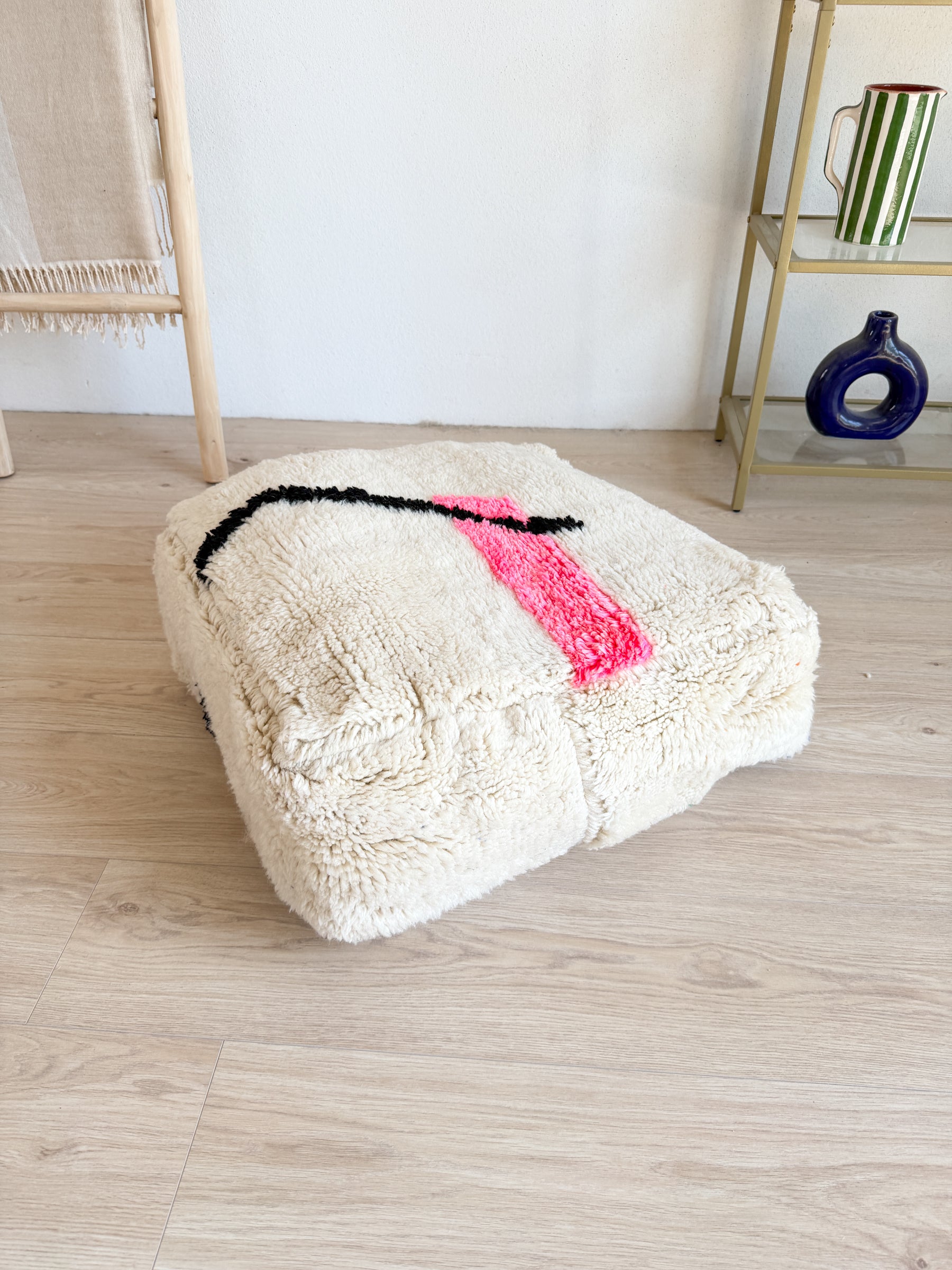 Pouf Marocain, pouf berbère coloré - 60 x 60 cm - n°69