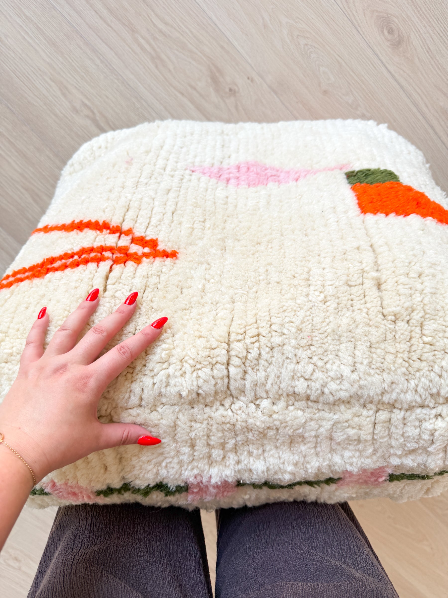 Pouf Marocain, pouf berbère coloré - 60 x 60 cm - n°129