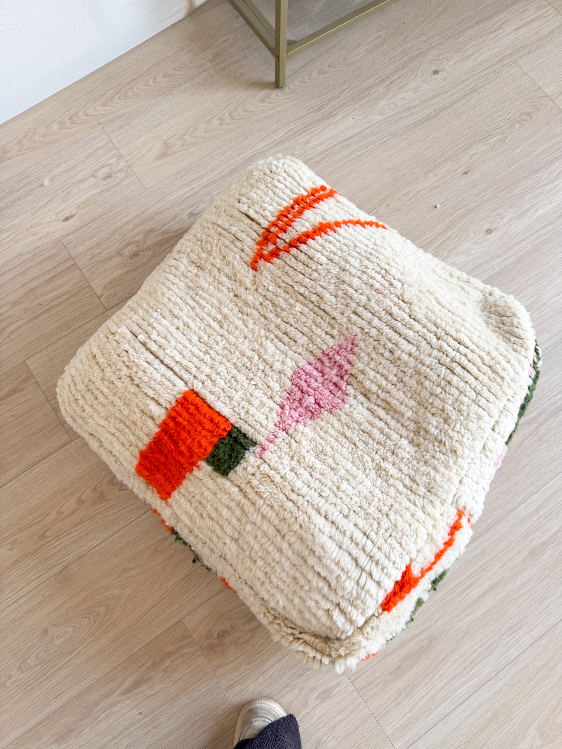 Pouf Marocain, pouf berbère coloré - 60 x 60 cm - n°129