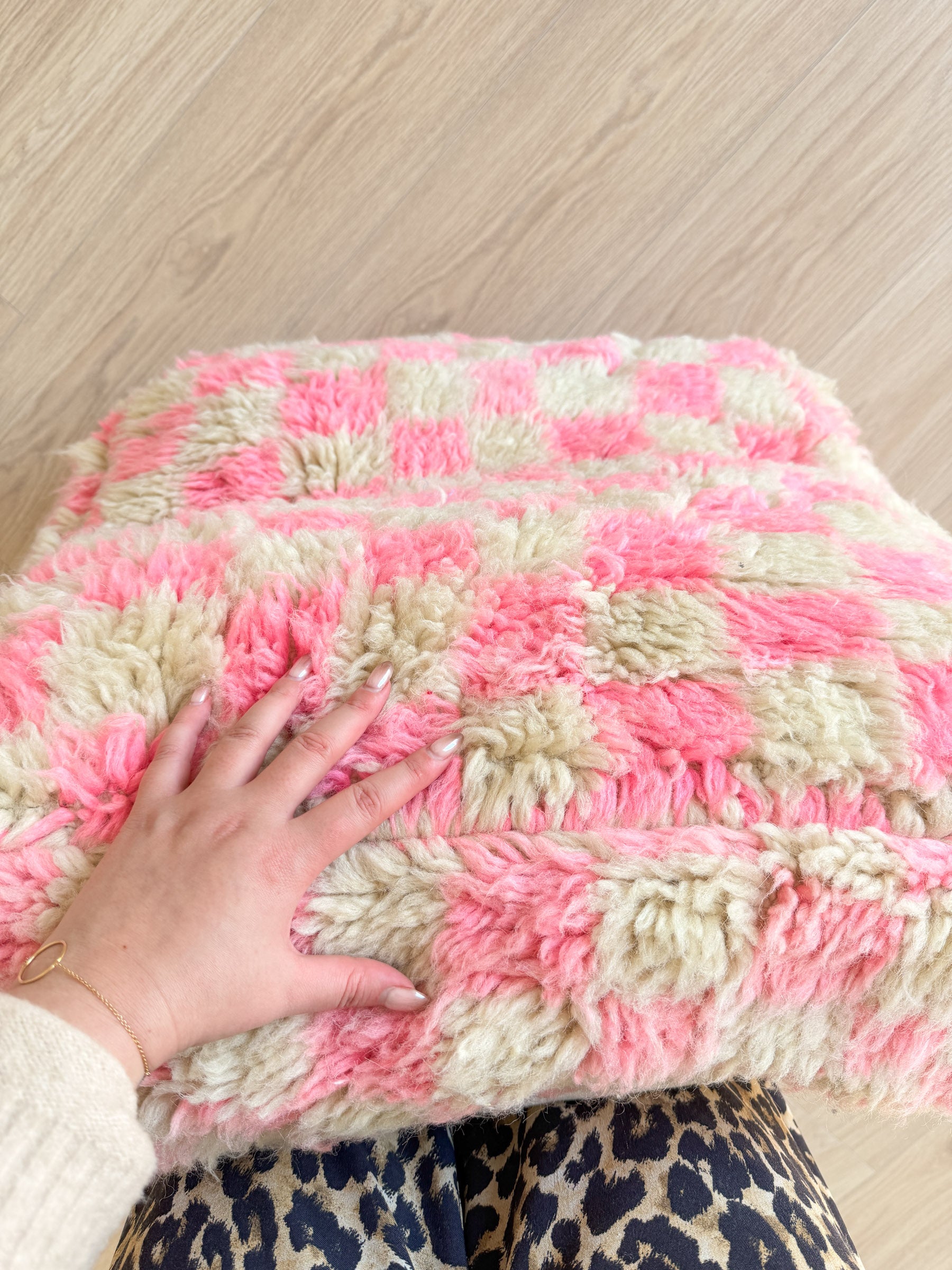 Pouf Marocain, pouf berbère coloré - 60 x 60 cm - n°87