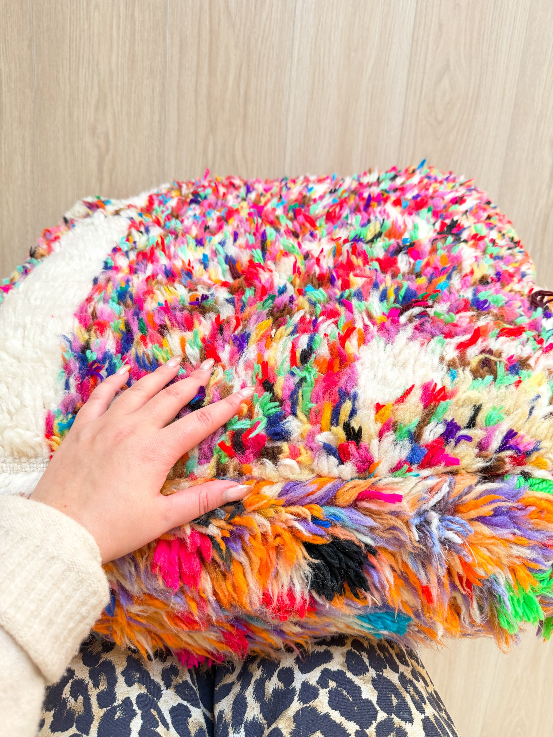 Pouf Marocain, pouf berbère coloré - 60 x 60 cm - n°84