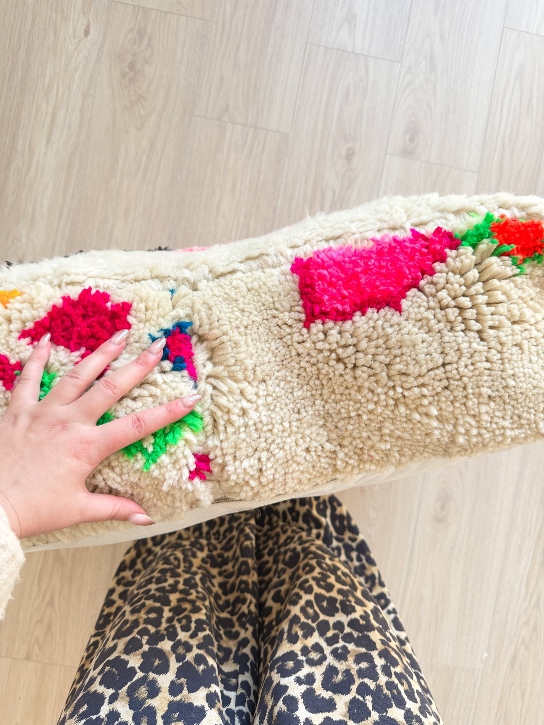 Pouf Marocain, pouf berbère coloré - 60 x 60 cm - n°82