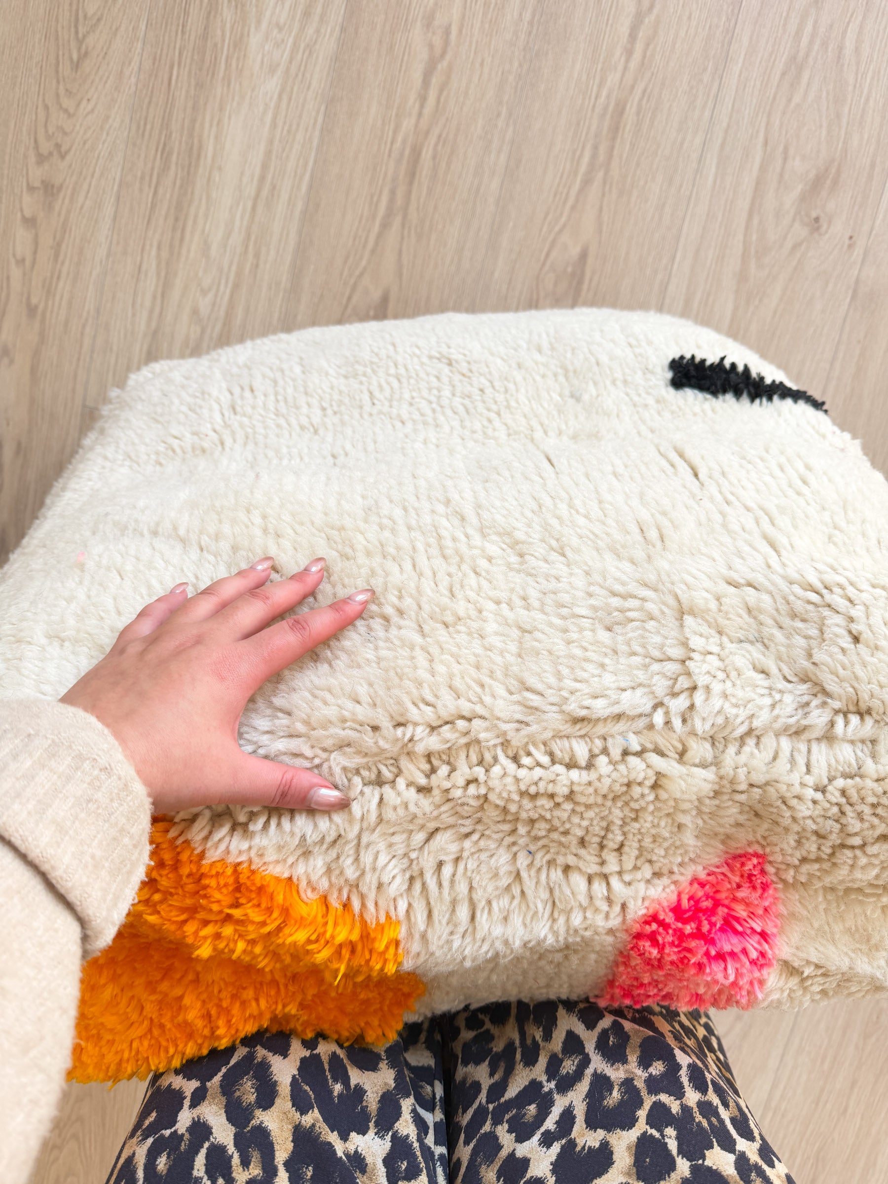 Pouf Marocain, pouf berbère coloré - 60 x 60 cm - n°78