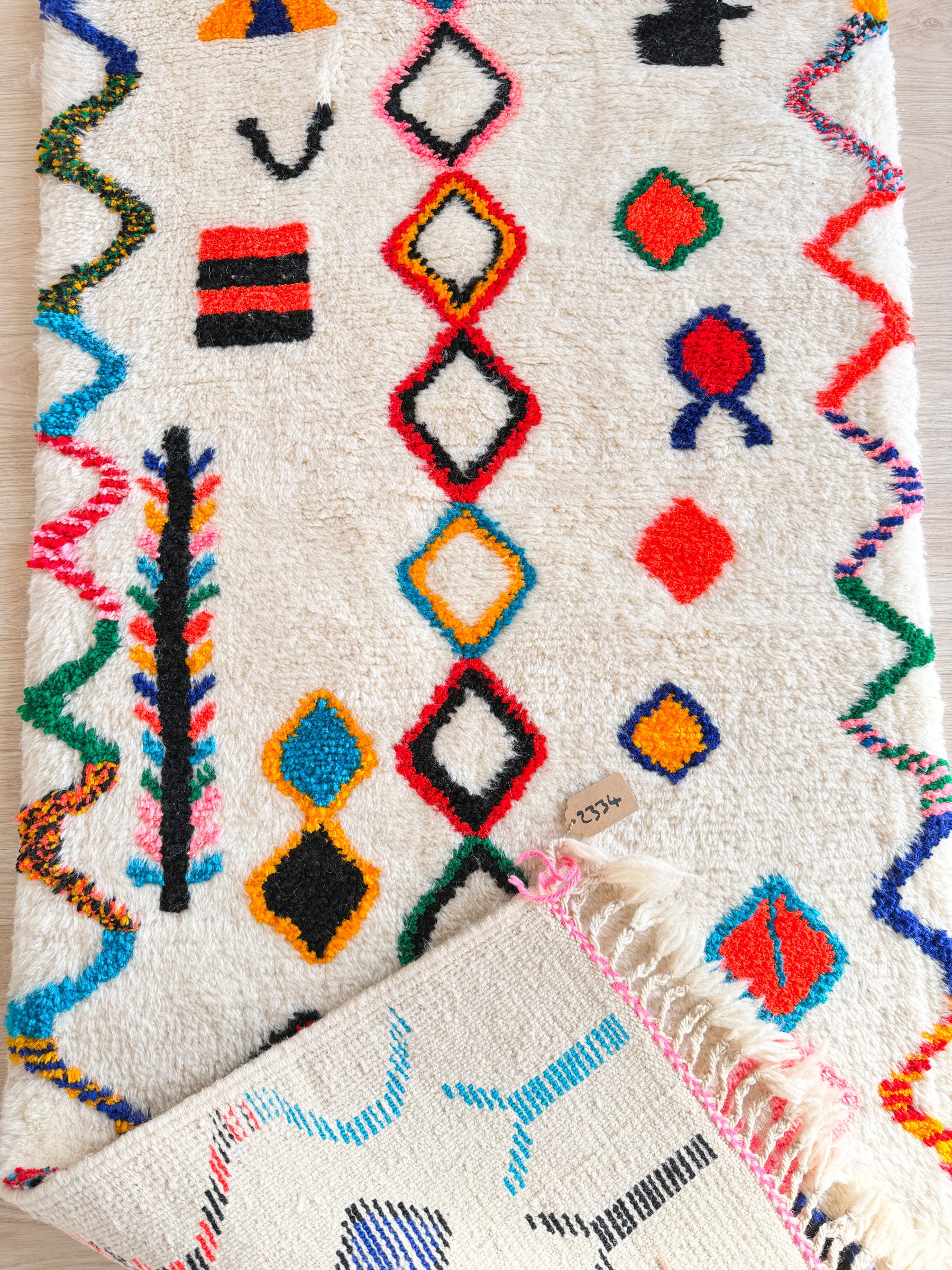 Tapis de couloir berbère coloré 87 x 310 cm - n°2334