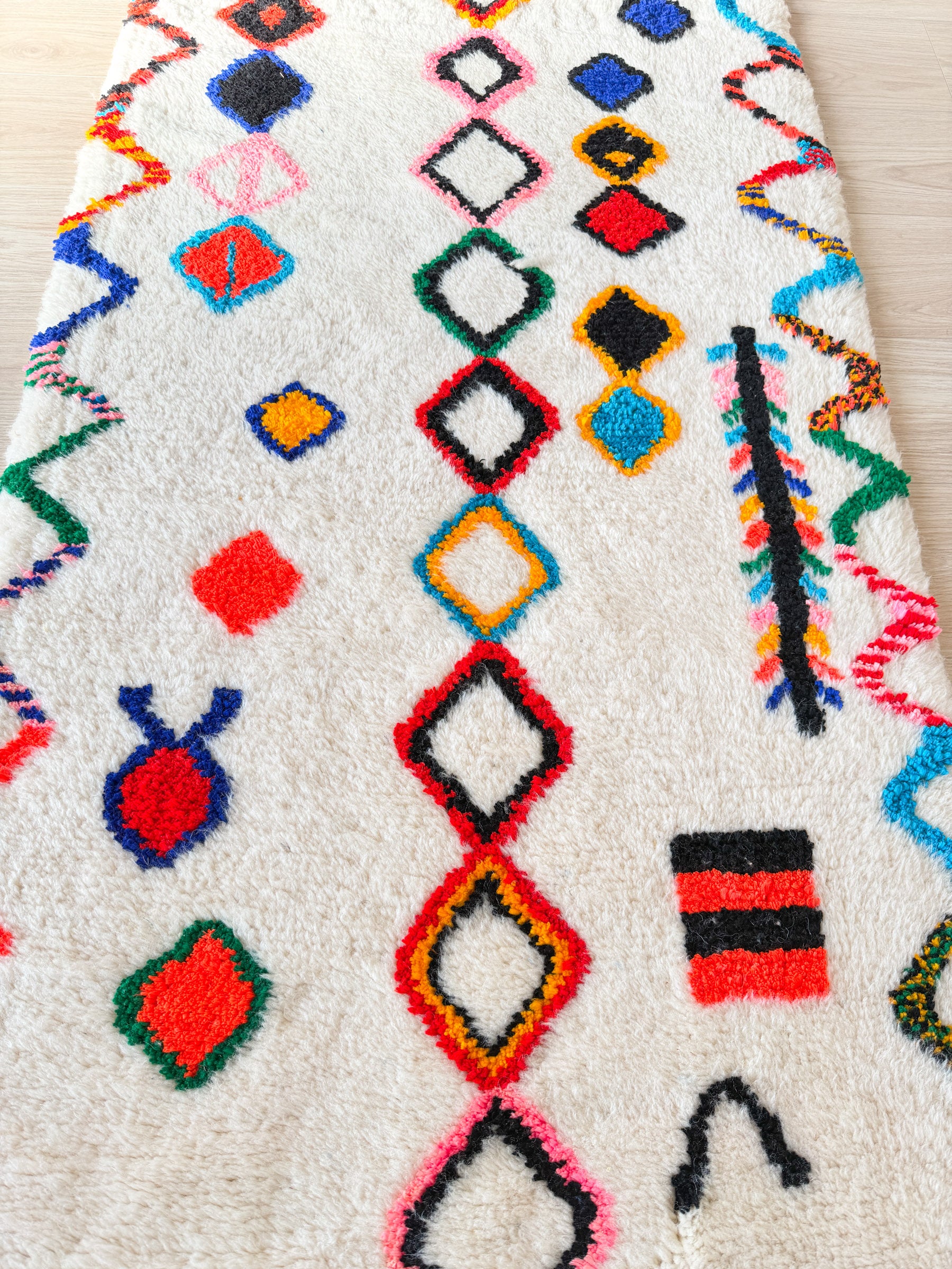 Tapis de couloir berbère coloré 87 x 310 cm - n°2334