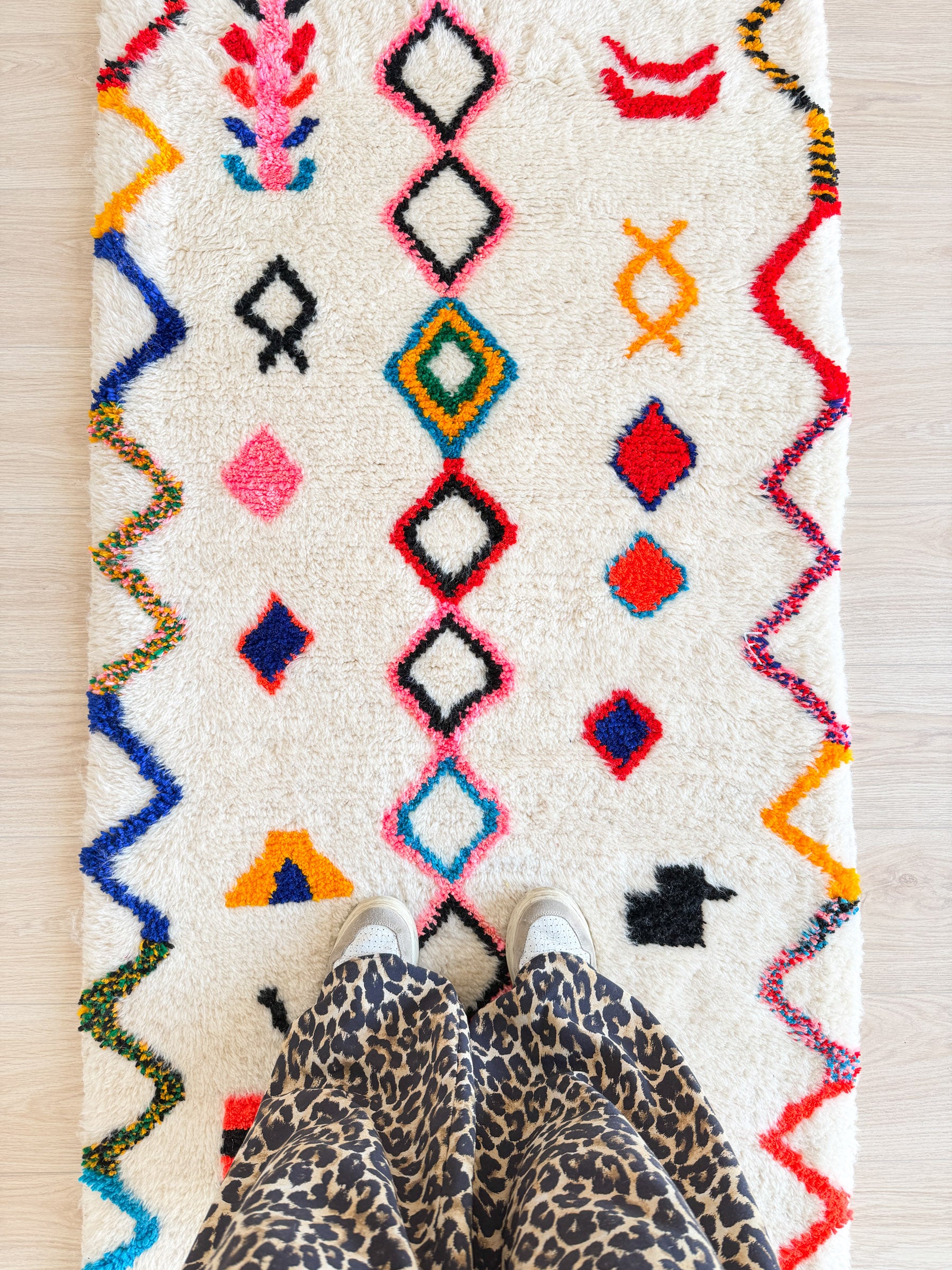 Tapis de couloir berbère coloré 87 x 310 cm - n°2334