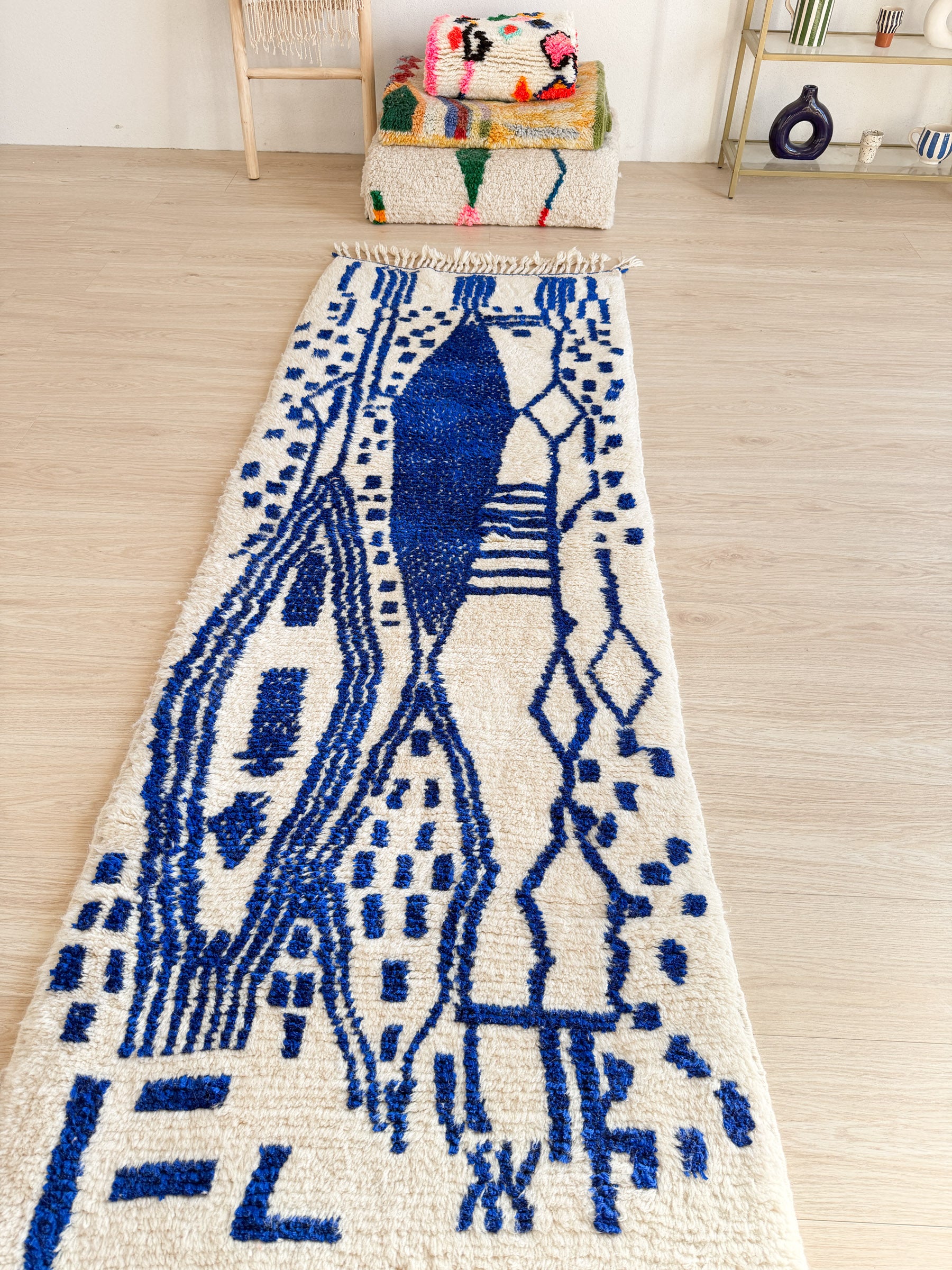 Farbenfroher Berber-Läuferteppich 88 x 263 cm - Nr. 2267