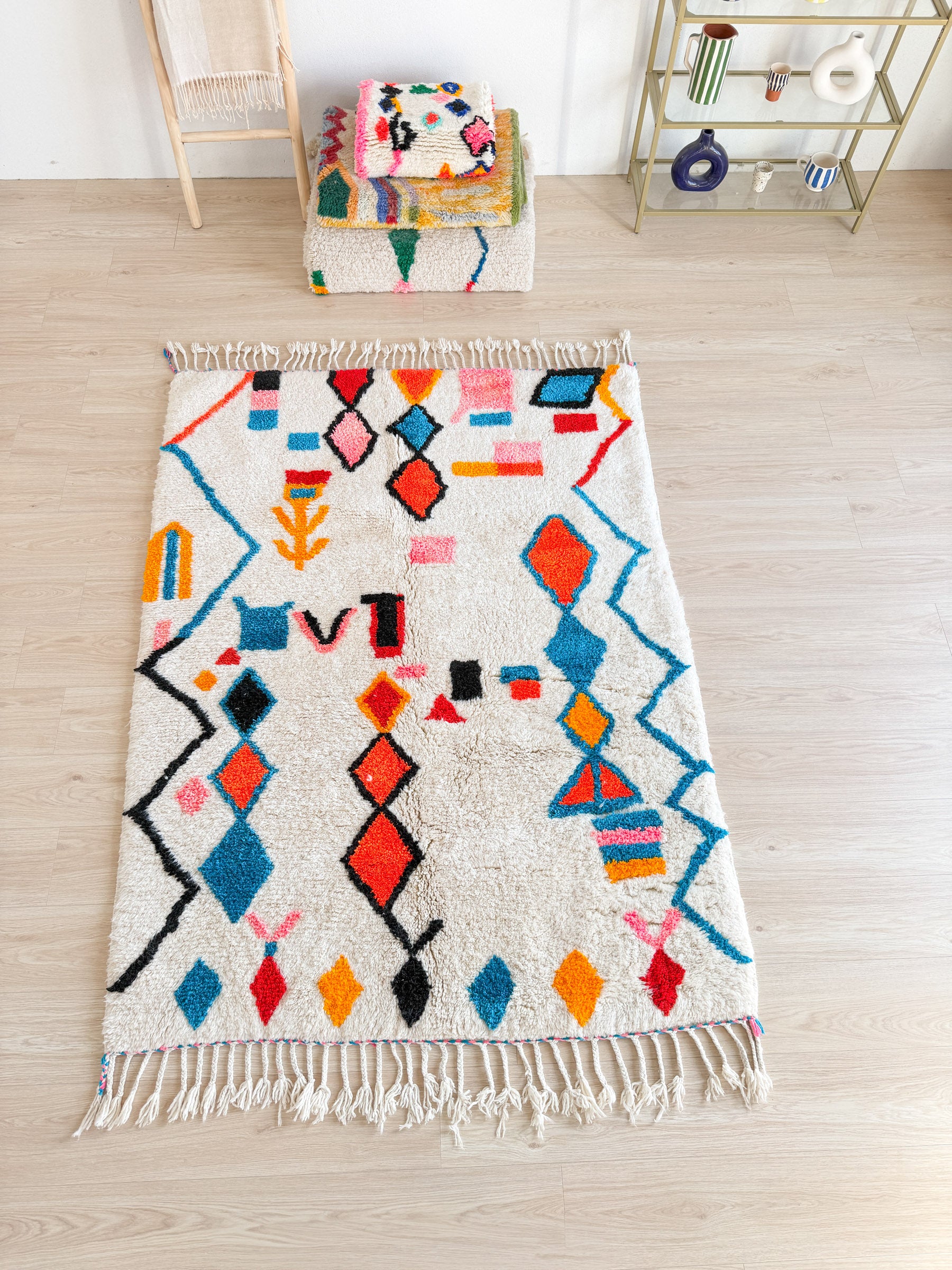 Bunter Berberteppich 154 x 225 cm - Nr. 2364