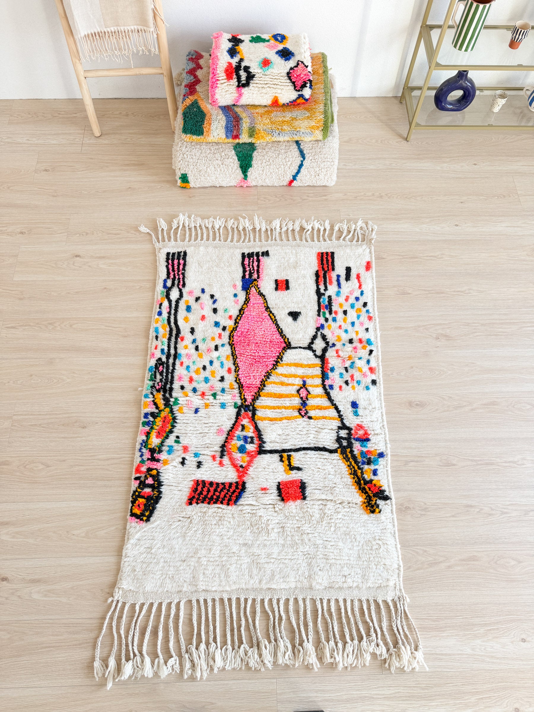 Tapis berbère coloré 99 x 180 cm - n°2437