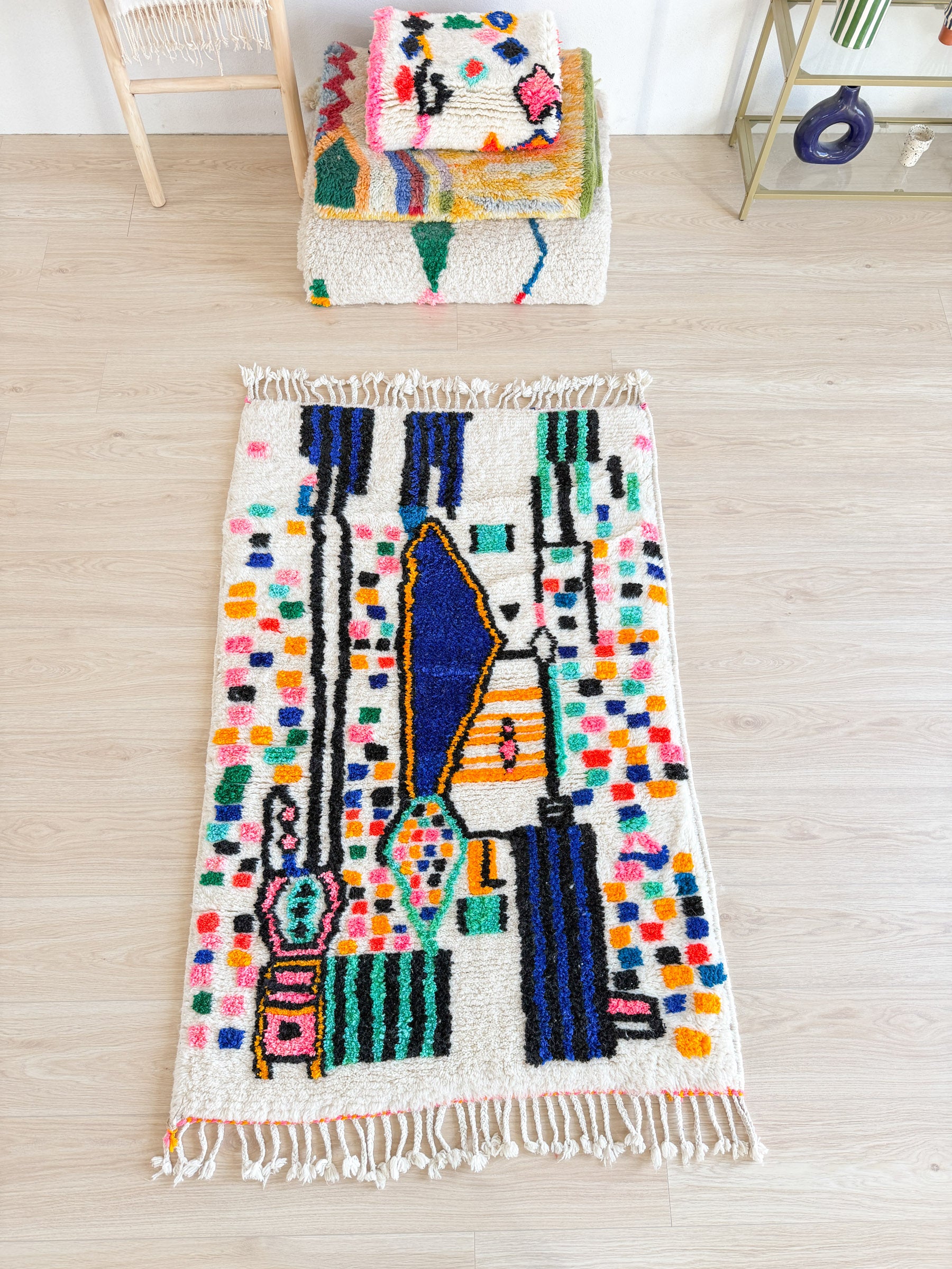 Tapis berbère coloré 102 x 171 cm - n°2467