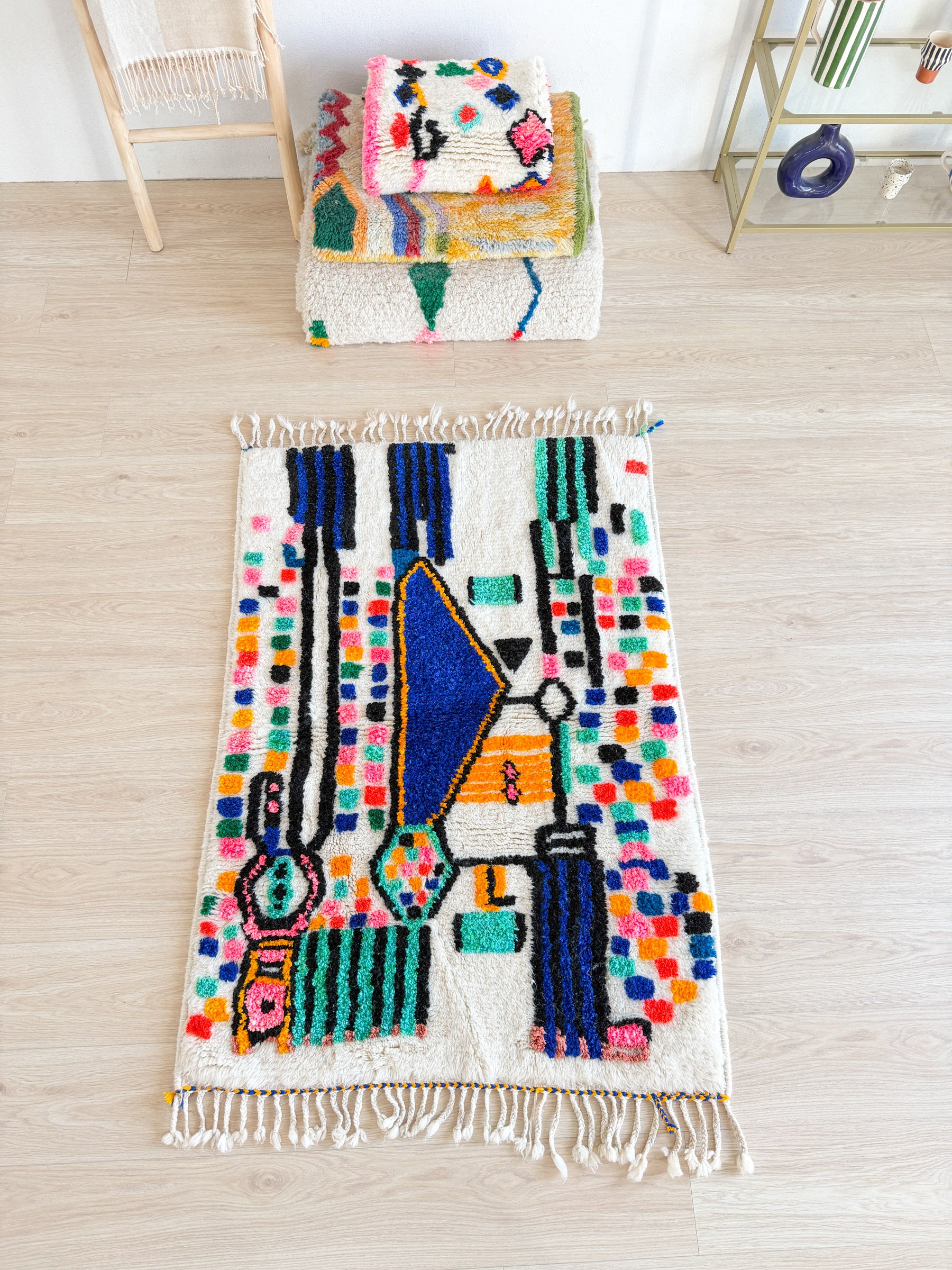 Tapis berbère coloré 103 x 163 cm - n°2441