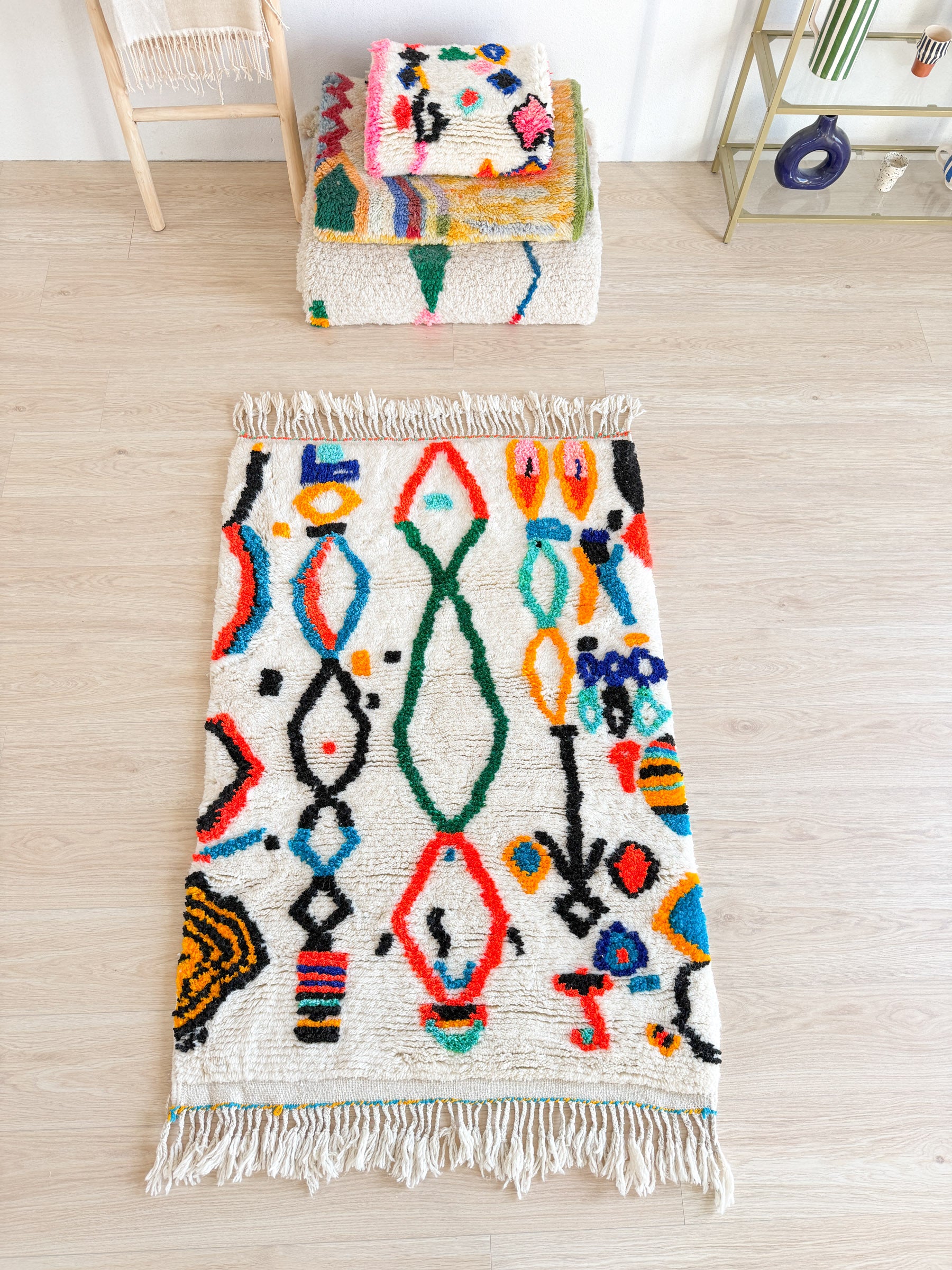 Tapis berbère coloré 102 x 169 cm - n°2406