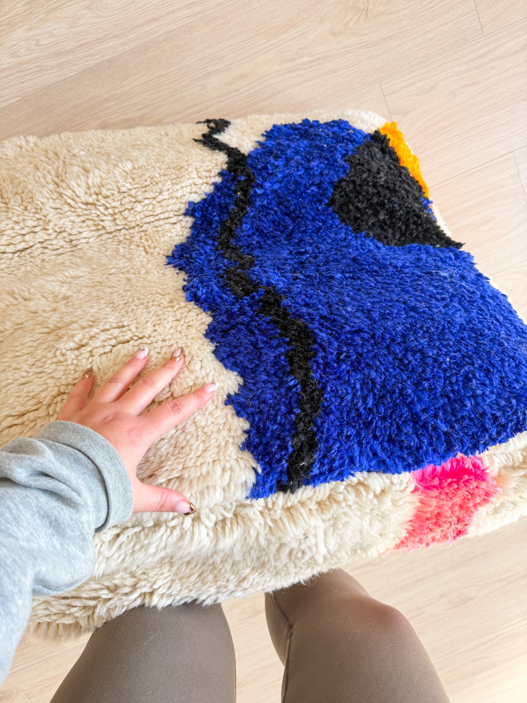 Pouf Marocain, pouf berbère coloré - 60 x 60 cm - n°76