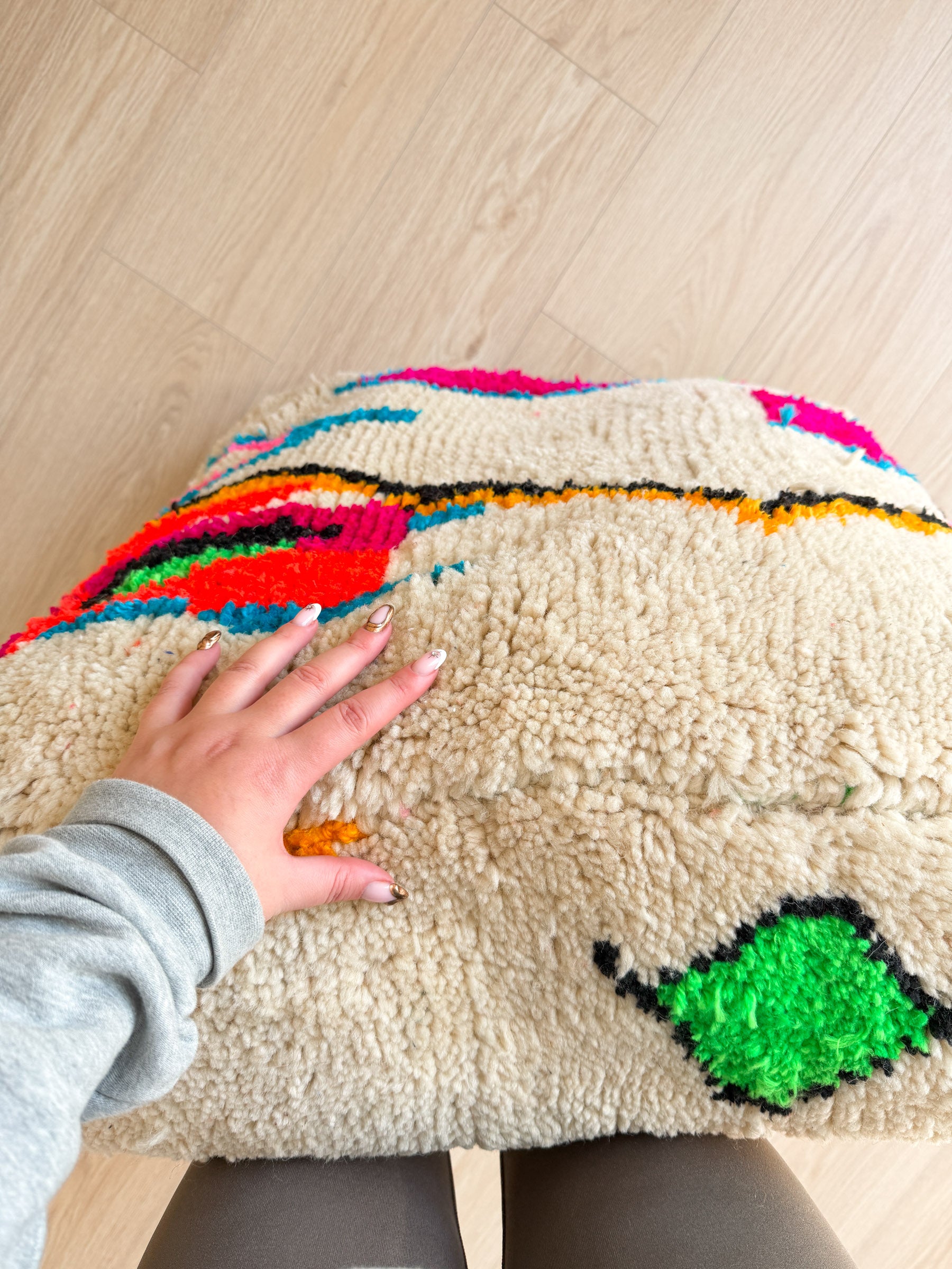 Pouf Marocain, pouf berbère coloré - 60 x 60 cm - n°79