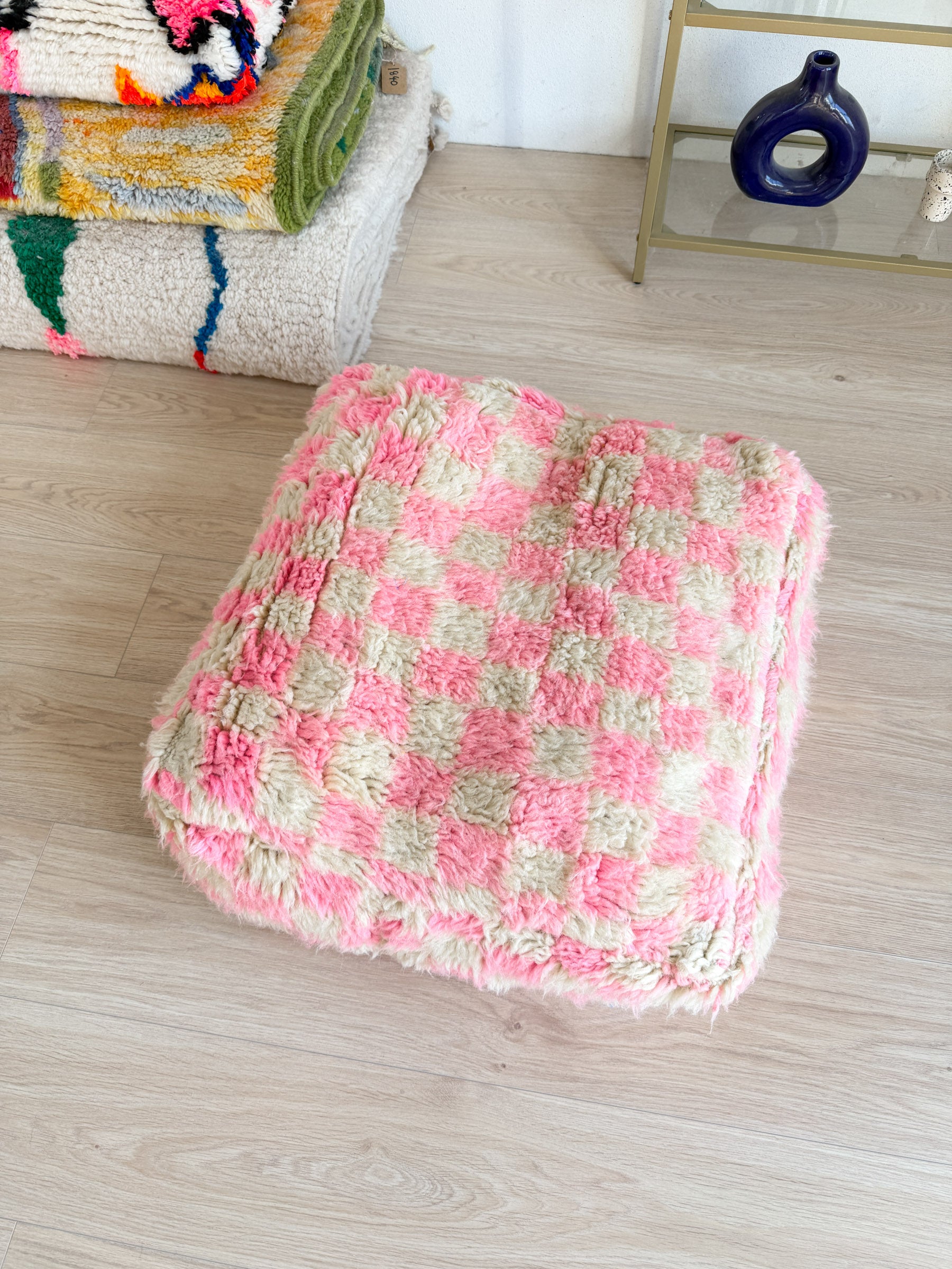 Pouf Marocain, pouf berbère coloré - 60 x 60 cm - n°67