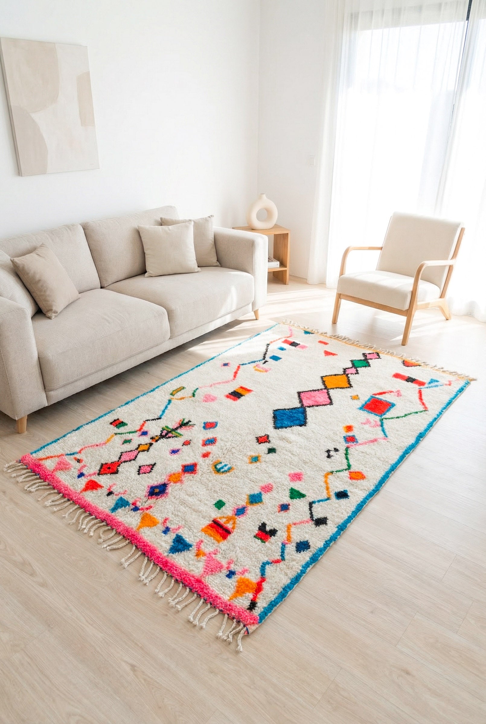 Tapis berbère coloré 155 x 269 cm - n°1956