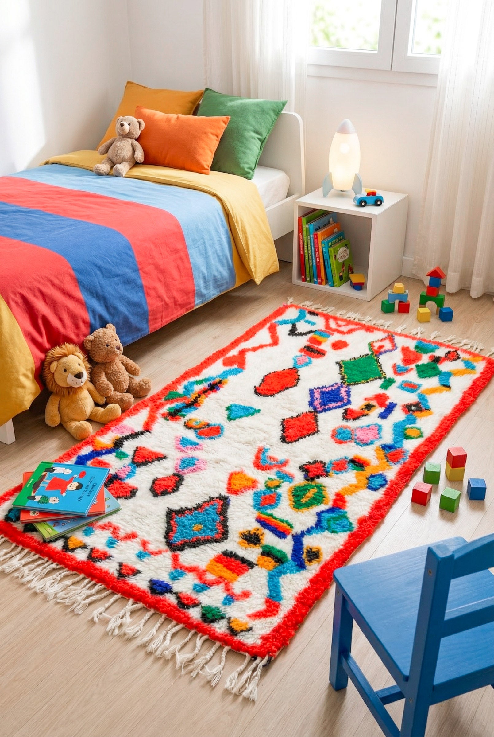 Colorful Berber rug 95 x 180 cm - No. 2427