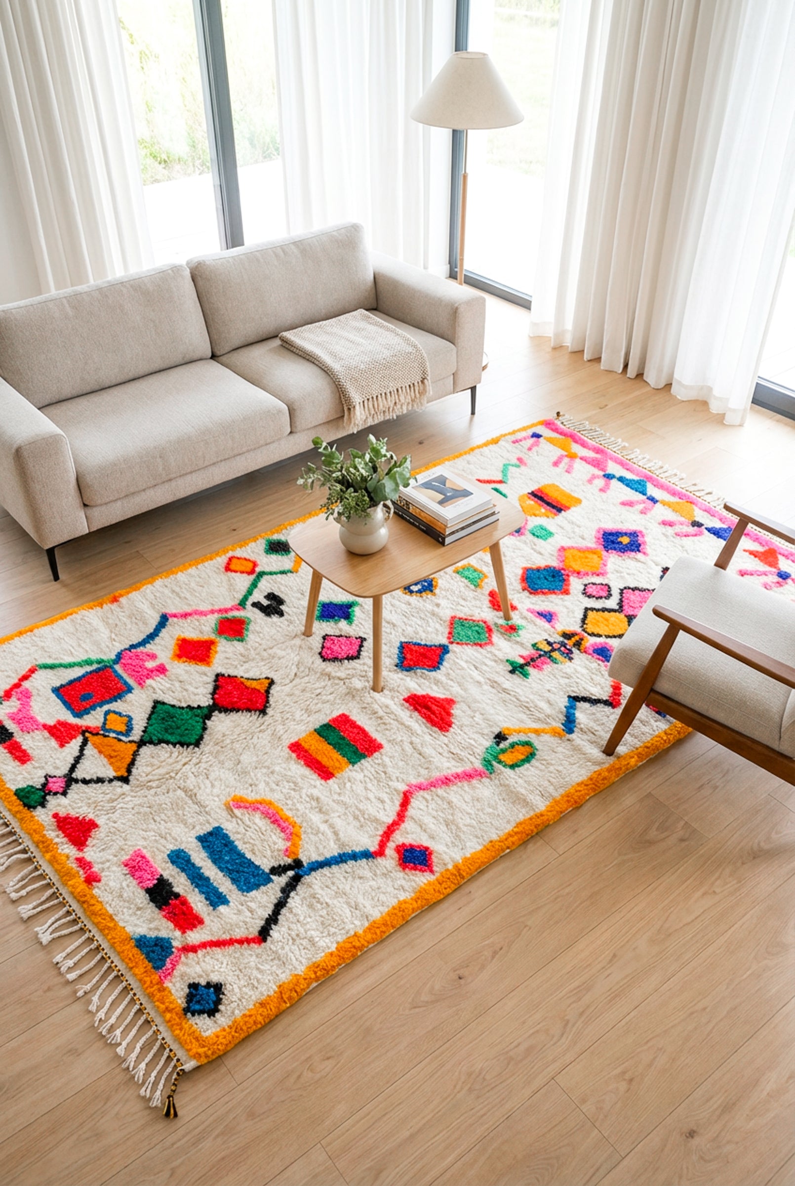 Colorful Berber rug 143 x 297 cm - no. 2145