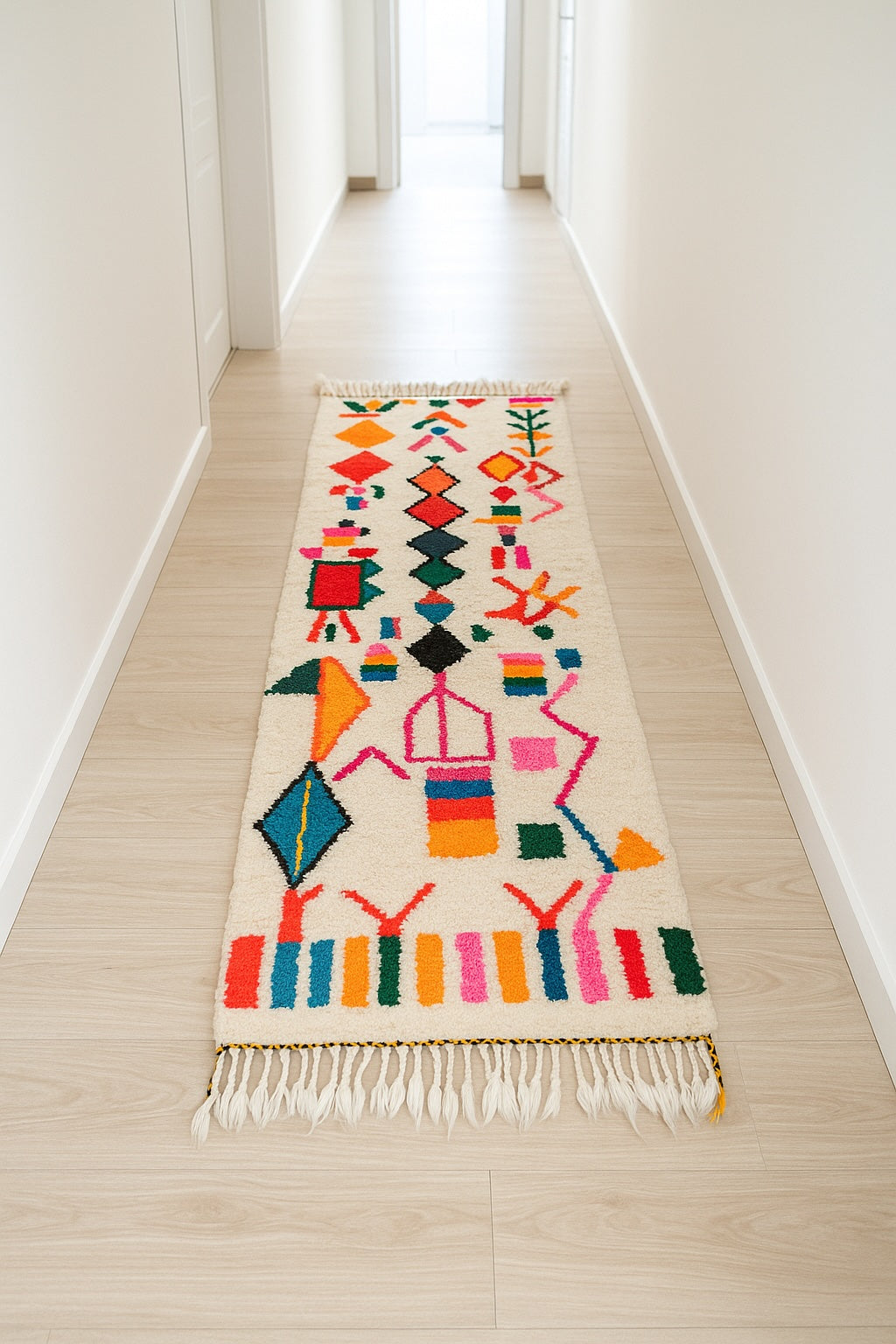 Tapis de couloir berbère coloré 85 x 268 cm - n°2222