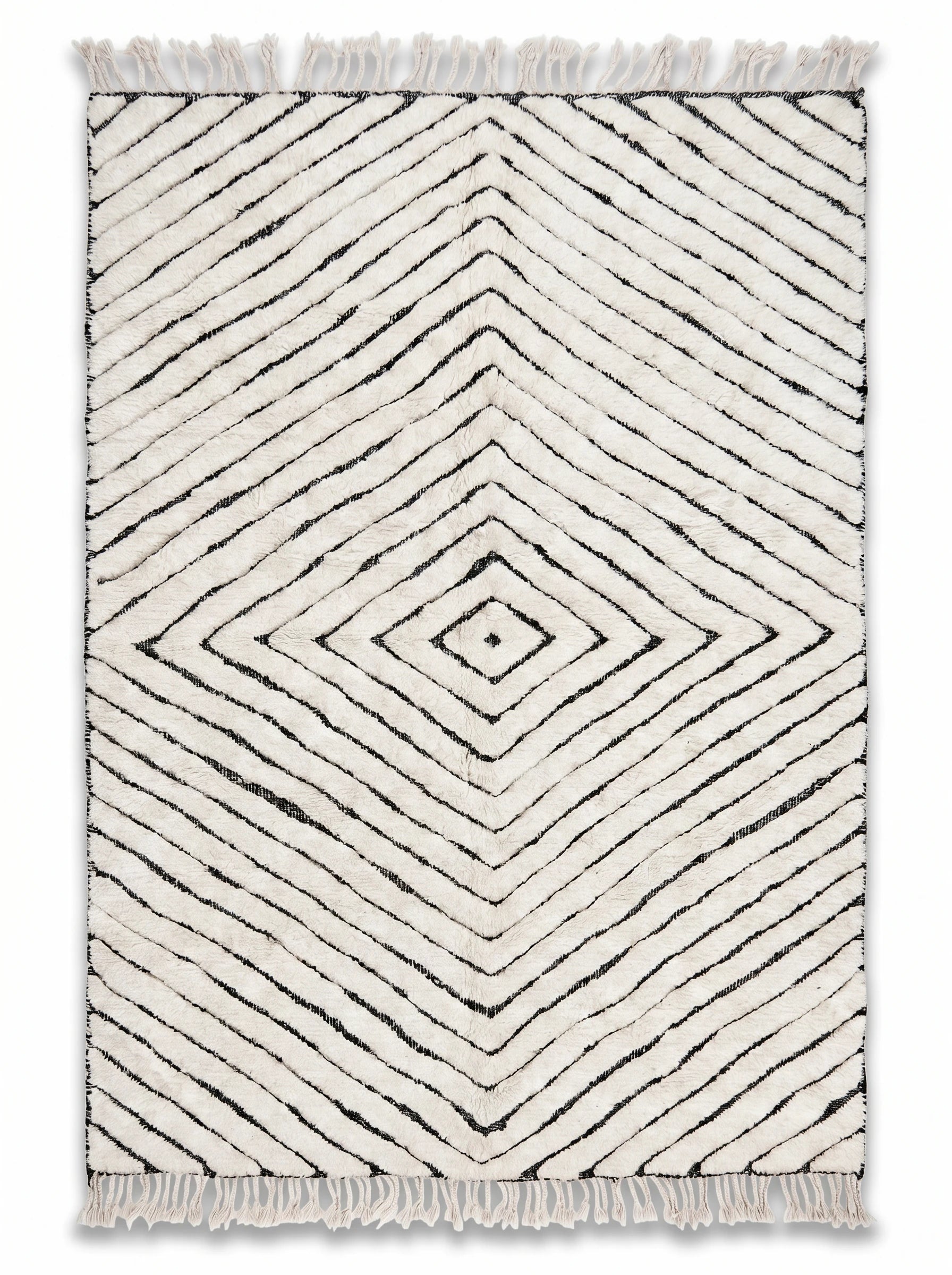 Tapis Beni Ouarain 195 x 360 cm, tapis berbère fait main en laine | Tamazi