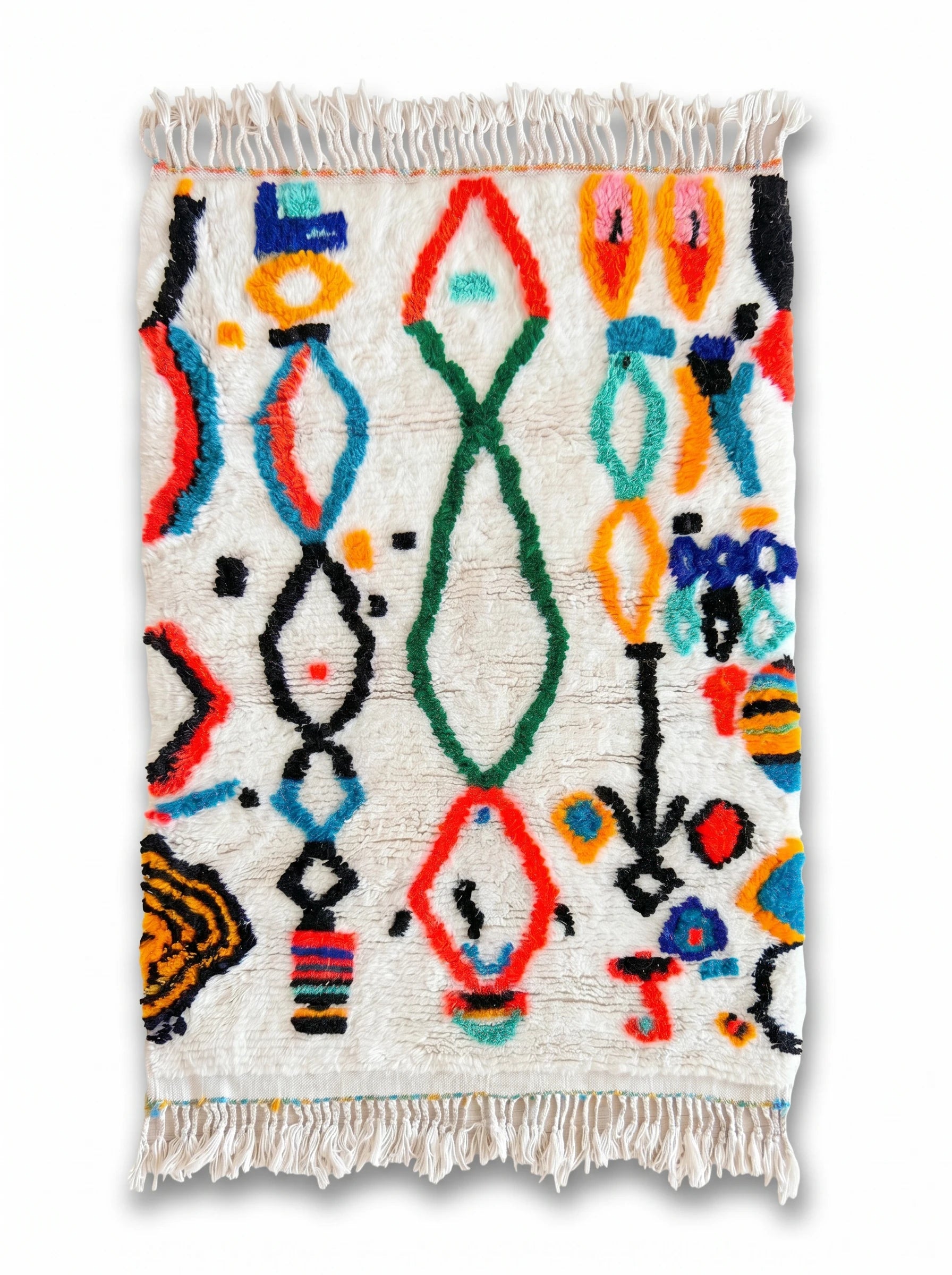 Tapis berbère coloré 102 x 169 cm, fait main en laine | Tamazi