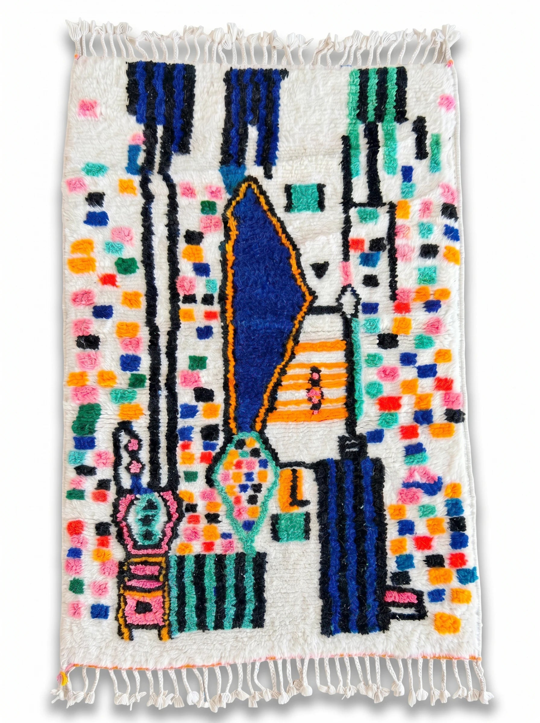 Tapis berbère coloré 102 x 171 cm, fait main en laine | Tamazi