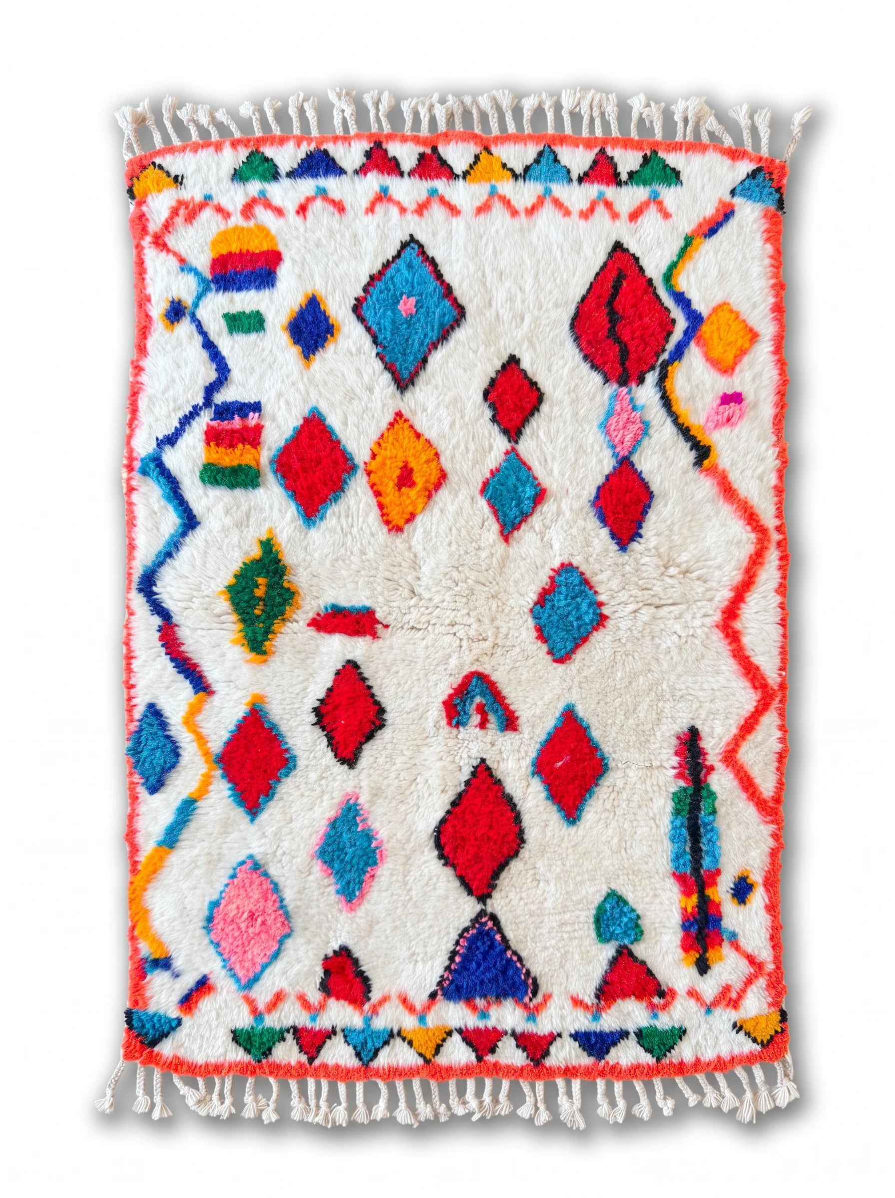 Tapis berbère coloré 104 x 176 cm, fait main en laine | Tamazi