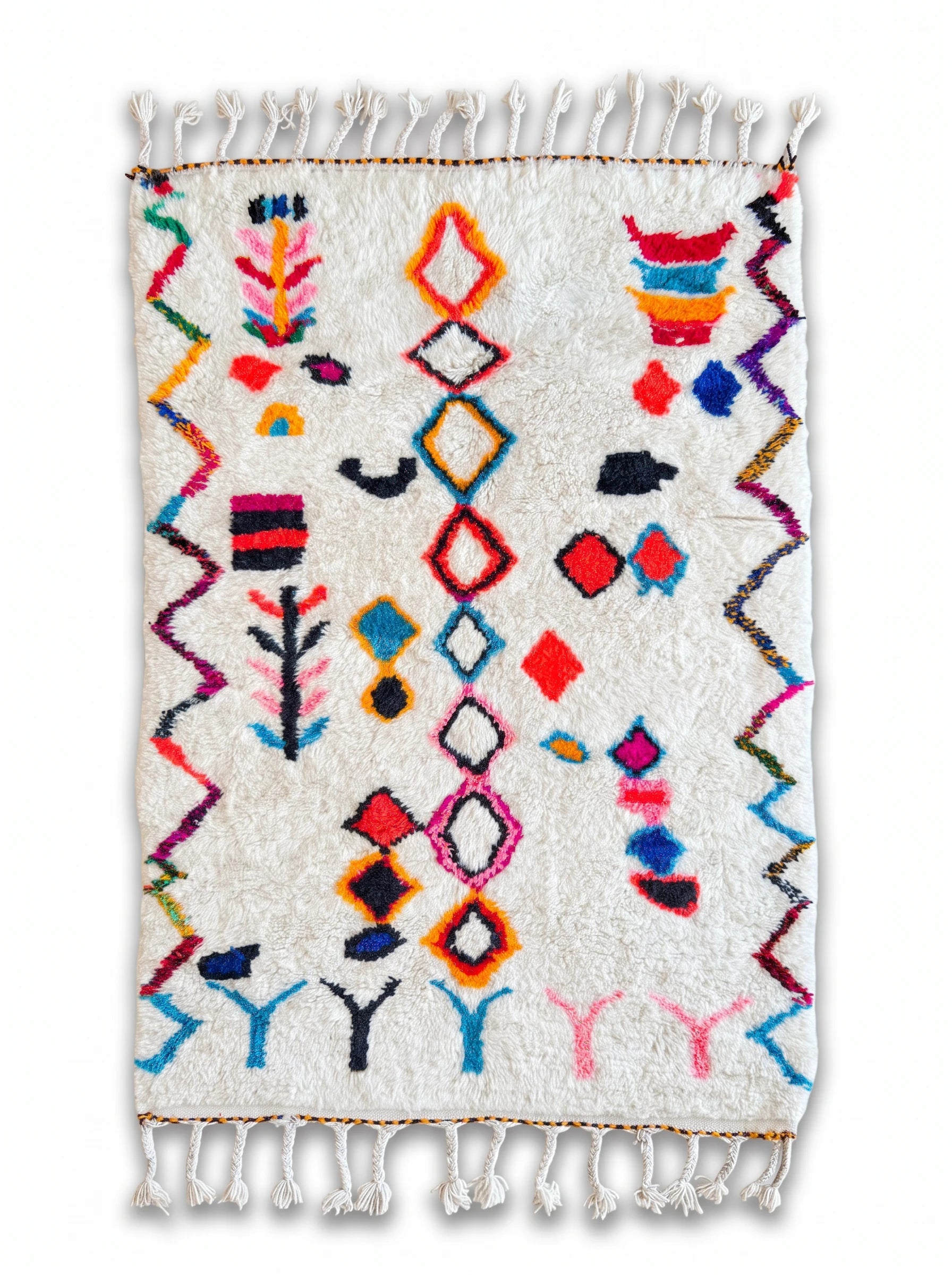 Tapis berbère coloré 142 x 240 cm, fait main en laine | Tamazi