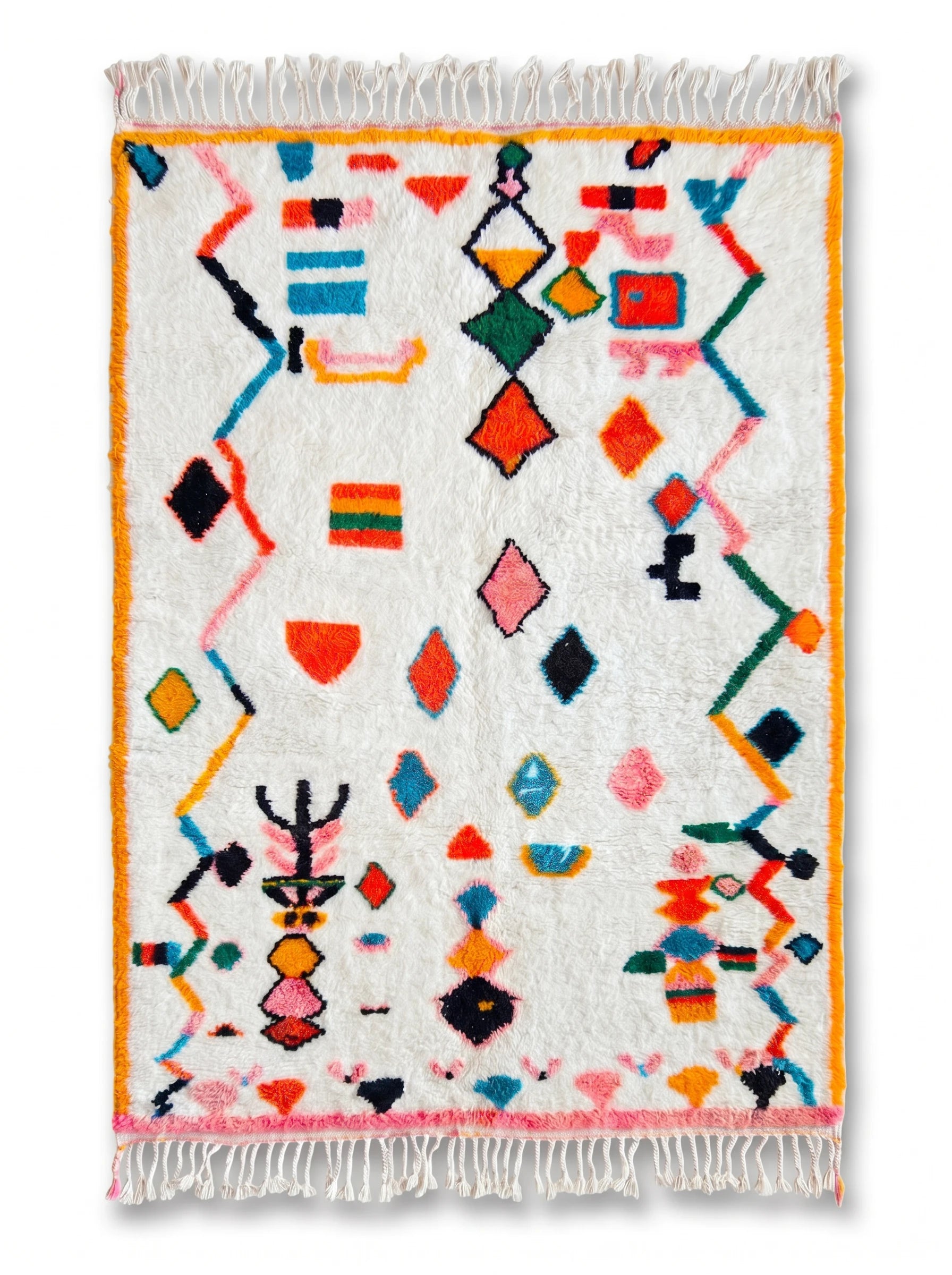 Tapis berbère coloré 143 x 263 cm, fait main en laine | Tamazi