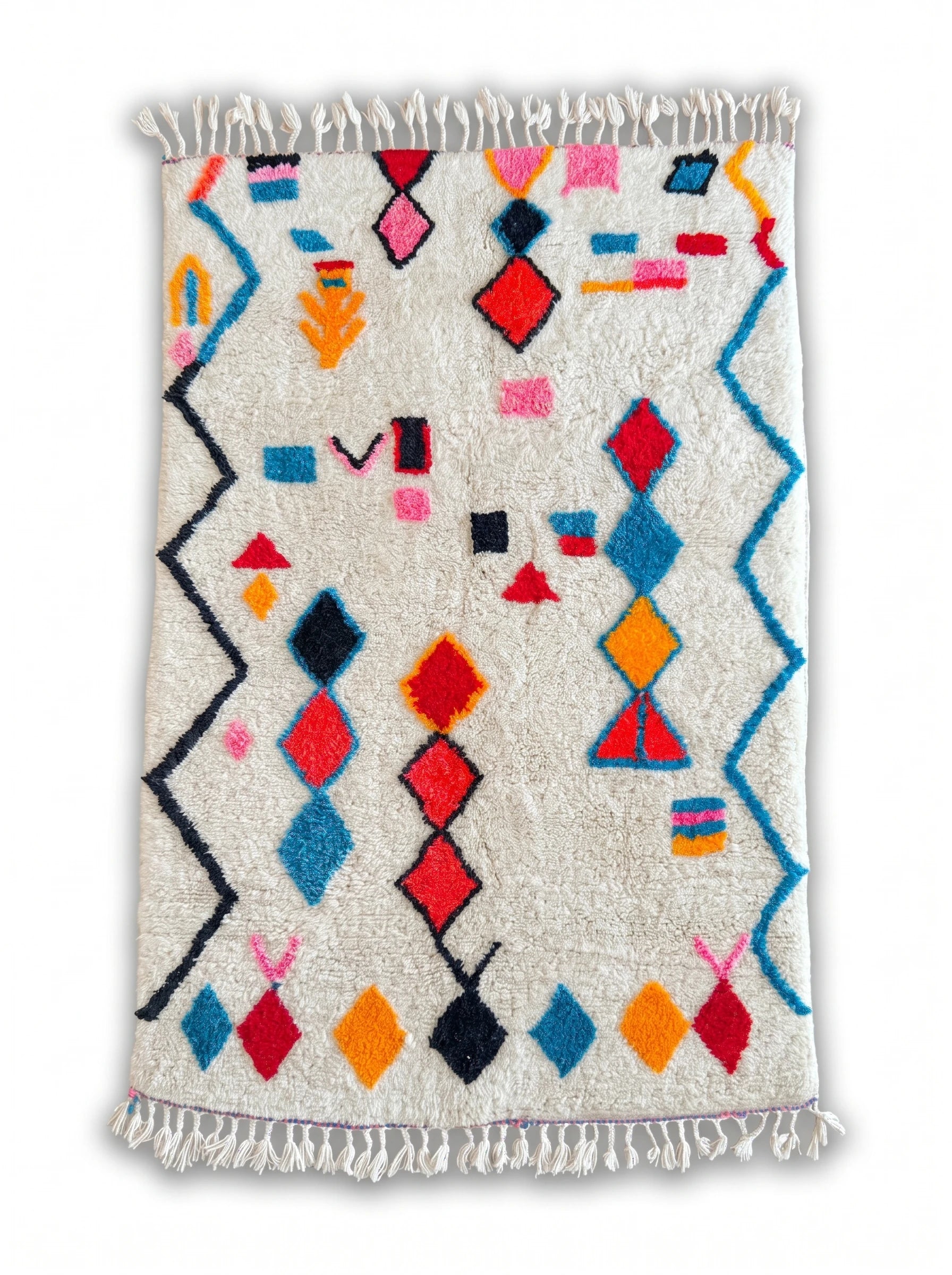 Tapis berbère coloré 148 x 240 cm, fait main en laine | Tamazi