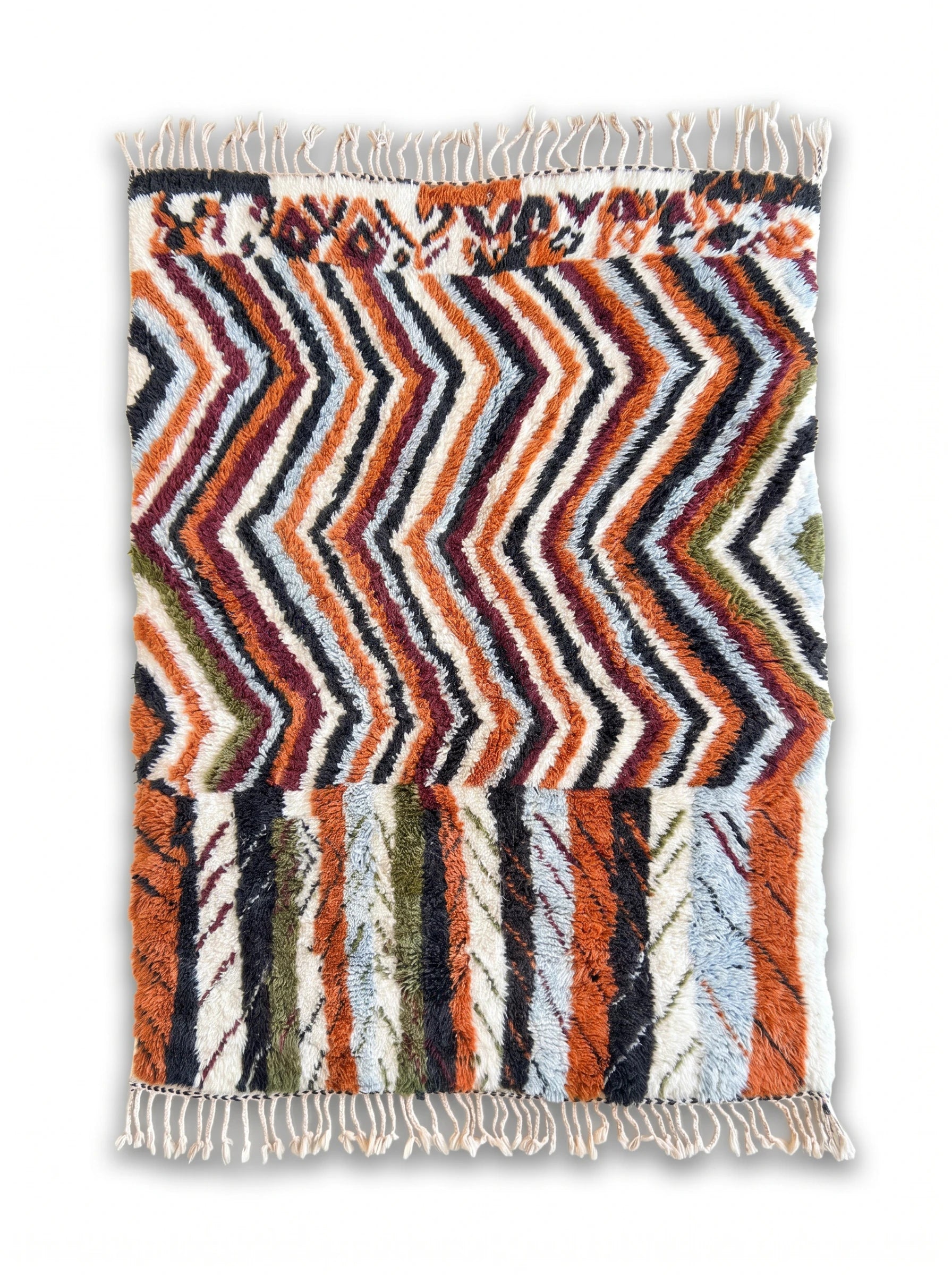 Tapis berbère coloré 150 x 215 cm, fait main en laine | Tamazi