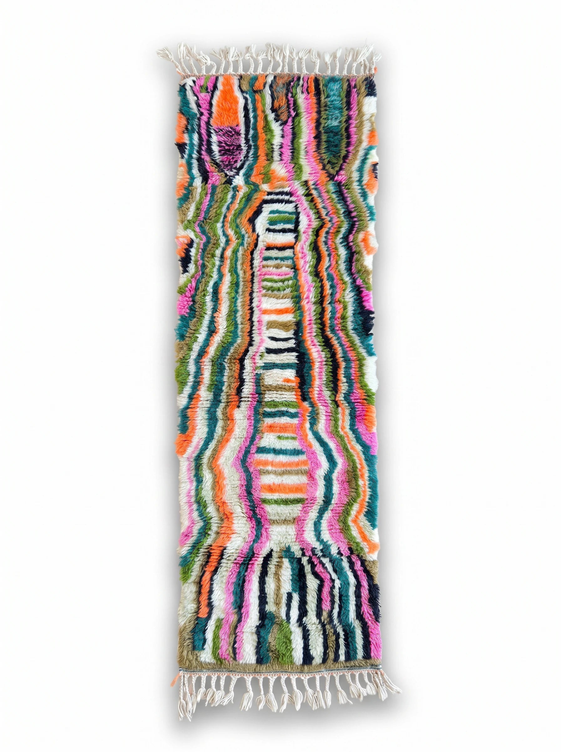 Tapis de couloir berbère coloré 70 x 255 cm, fait main en laine | Tamazi