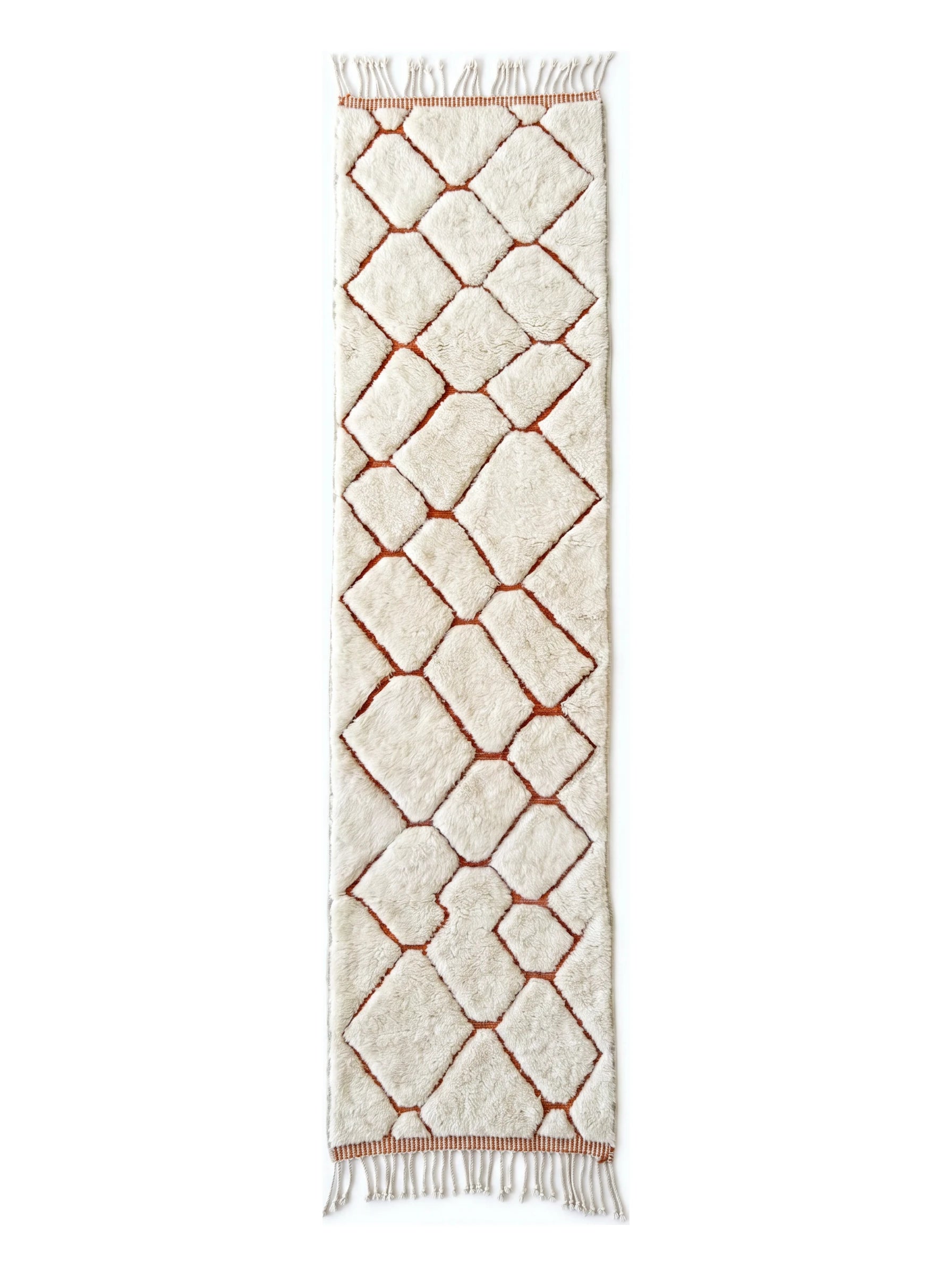 Tapis de couloir M'rirt 90 x 544 cm, tapis berbère fait main en laine | Tamazi