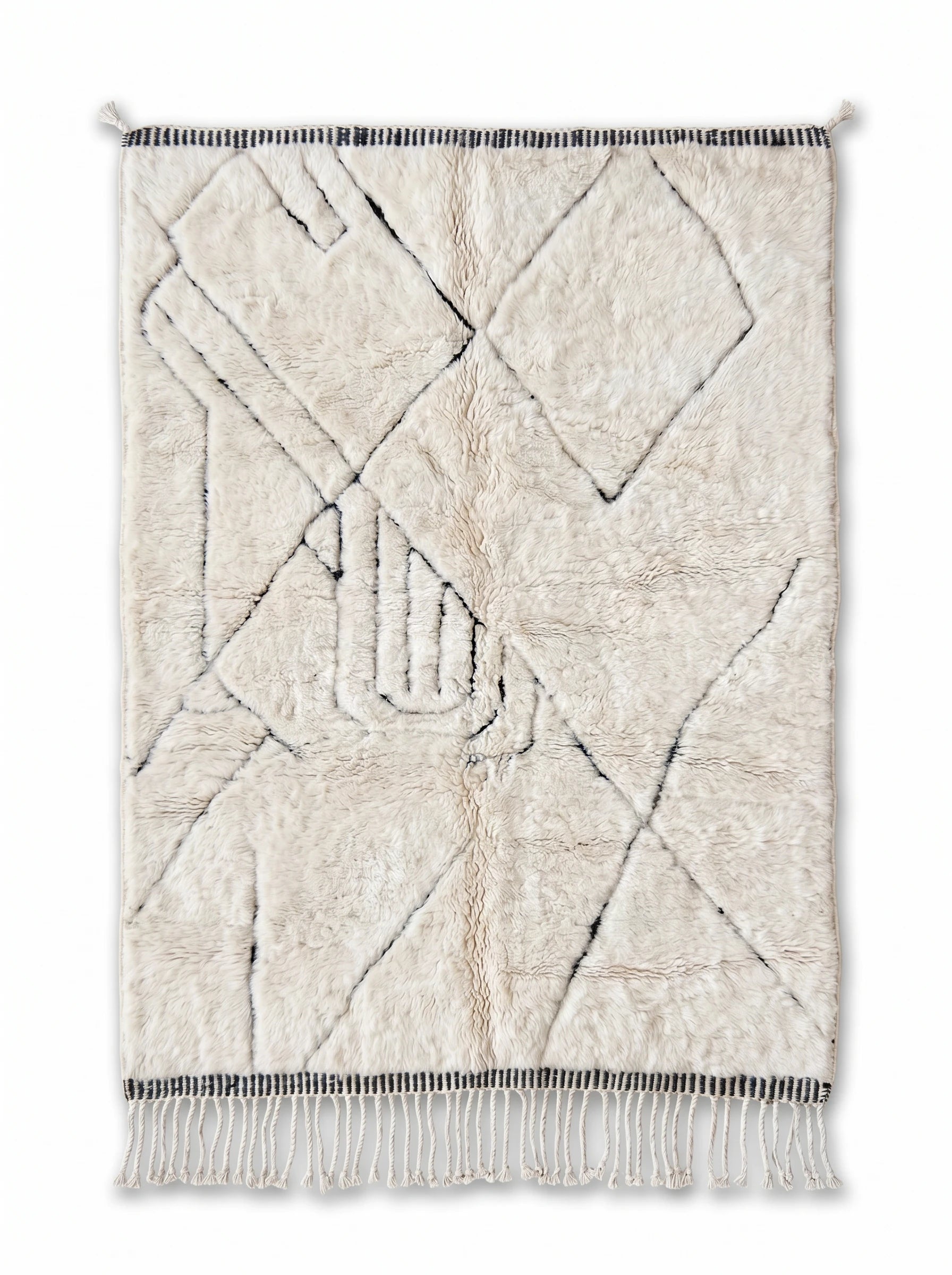 Tapis M'rirt 123 x 192 cm, tapis berbère fait main en laine | Tamazi